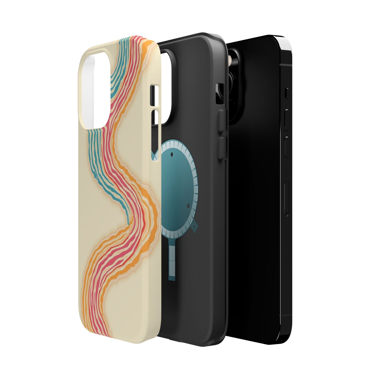 Abstract Flow Phone Case - Pastel Streamline Design