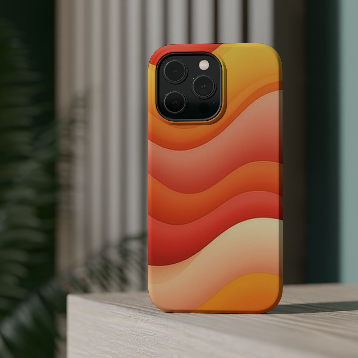 Sunset Waves Phone Case - Aesthetic Orange & Yellow Gift | Retro Summer Vibes Cases