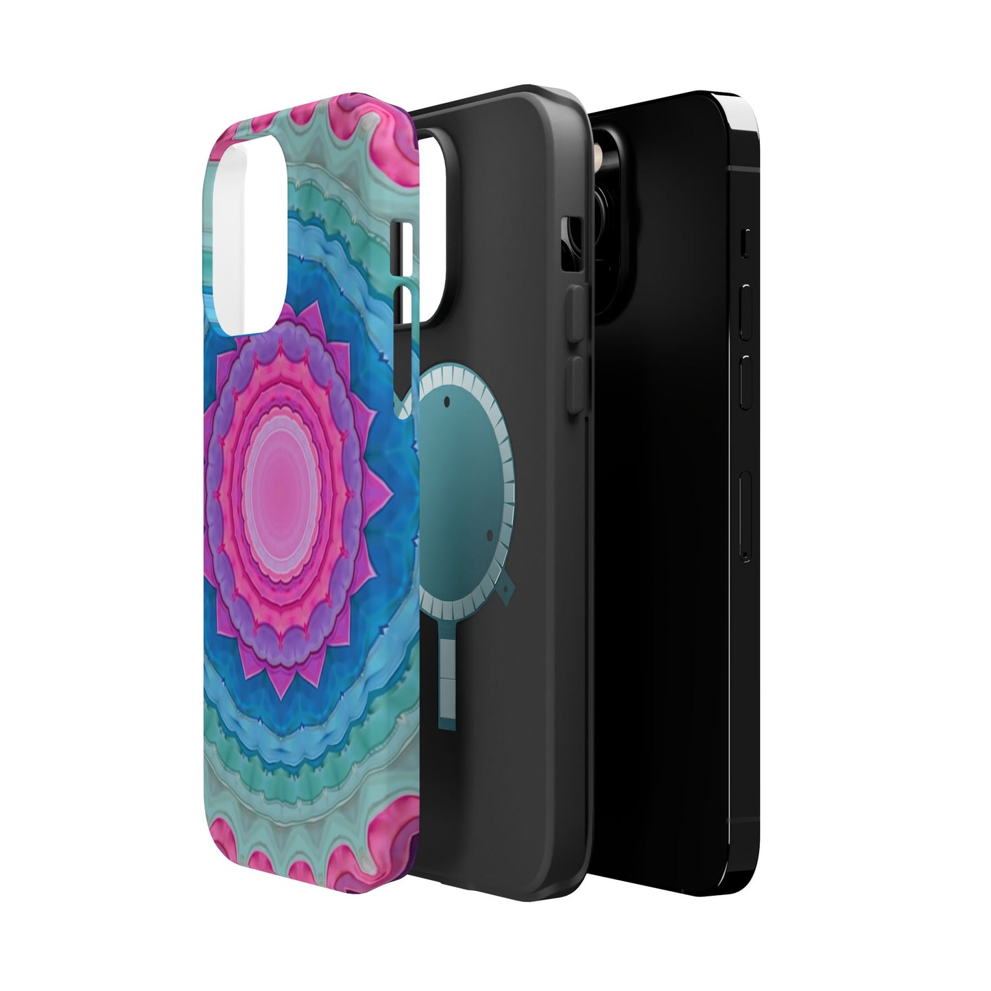 Rippled Radiance iPhone Case - Abstract Pink Floral Design, Aesthetic Gift Idea