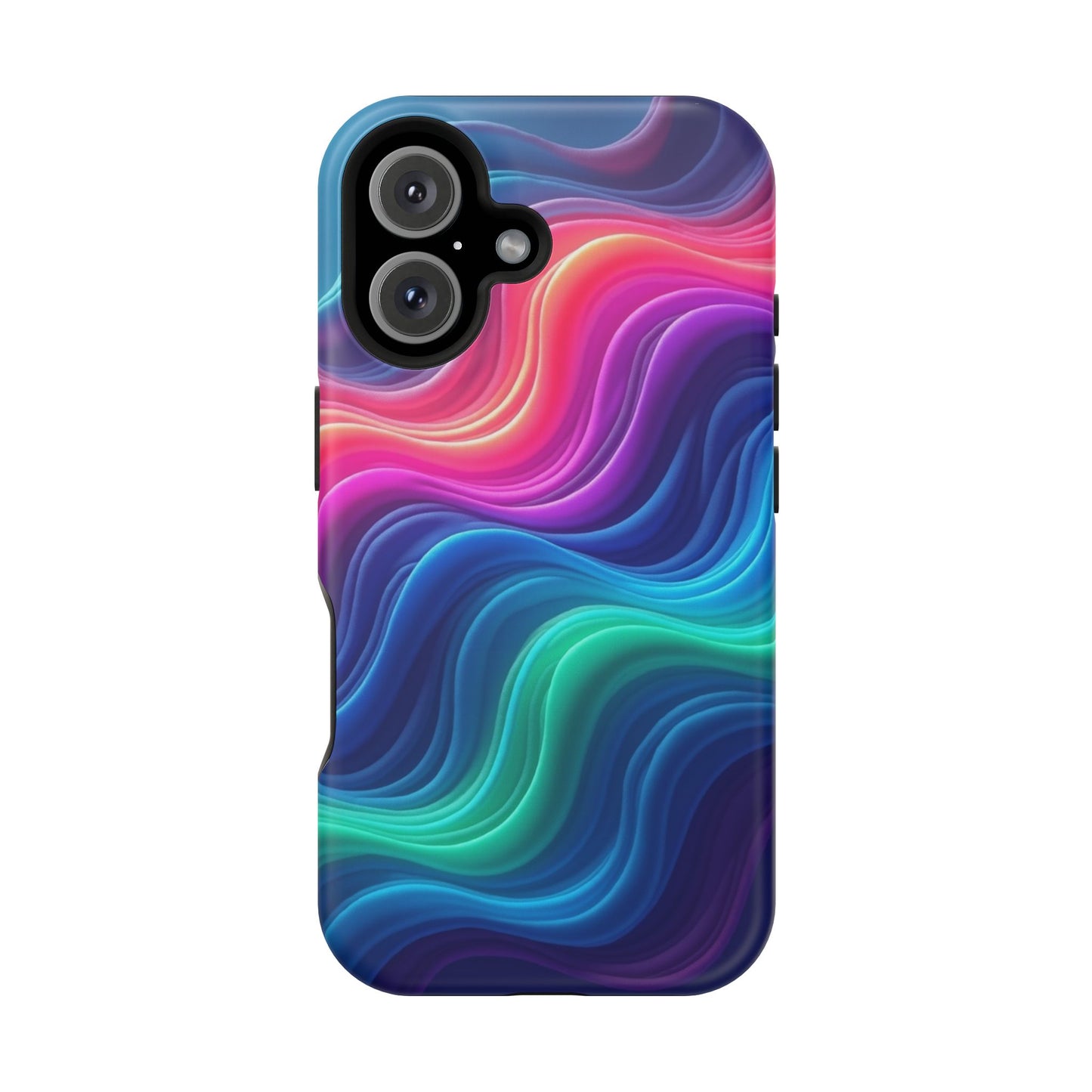 Neon Wave Phone Case - Aesthetic Glowing Design | iPhone 14-17 Cases | Trendy Gifts for Her, Rave Accessory
