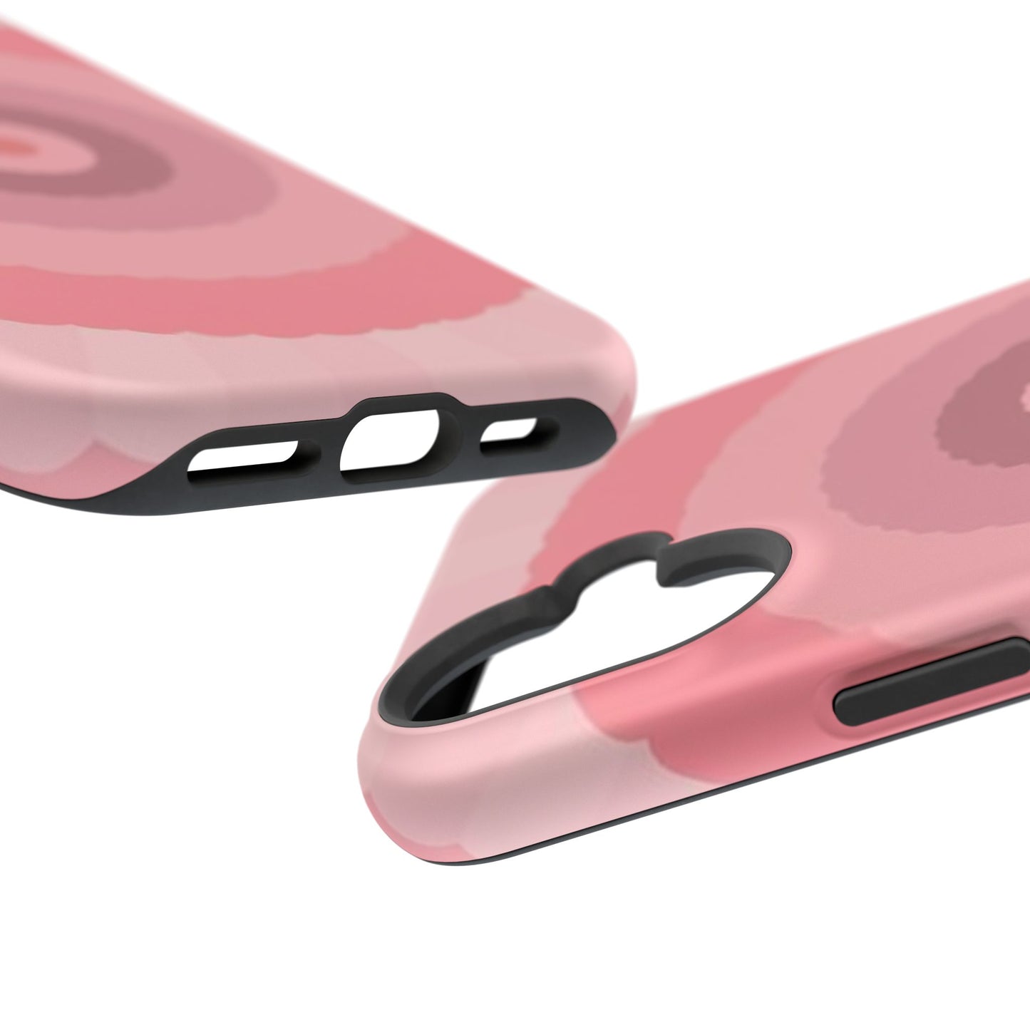 Retro Pink iPhone Case - 70s Aesthetic Wave Design - Cute Y2K Accessory