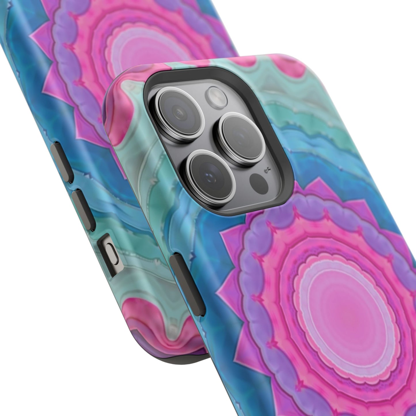 Rippled Radiance iPhone Case - Abstract Pink Floral Design, Aesthetic Gift Idea