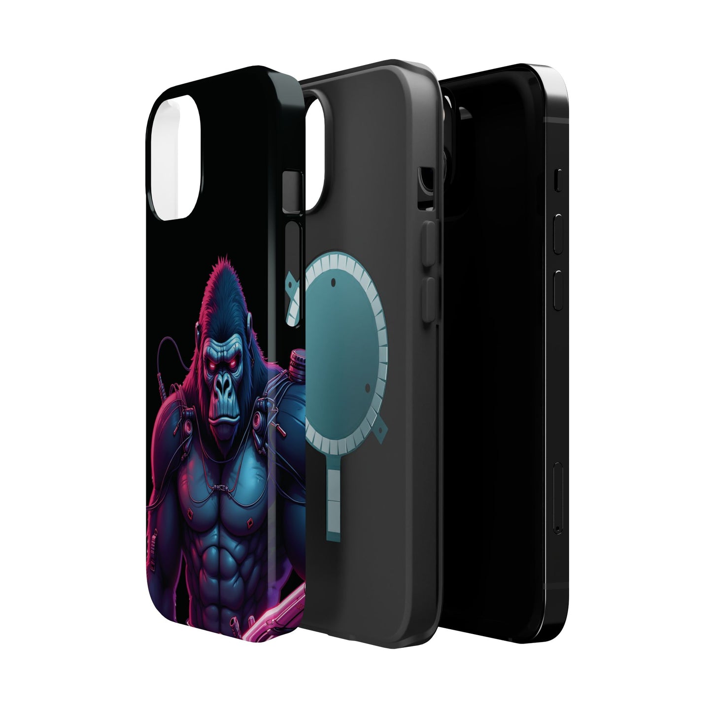 Cyber Primal Phone Case – Neon Power, Gorilla Strength