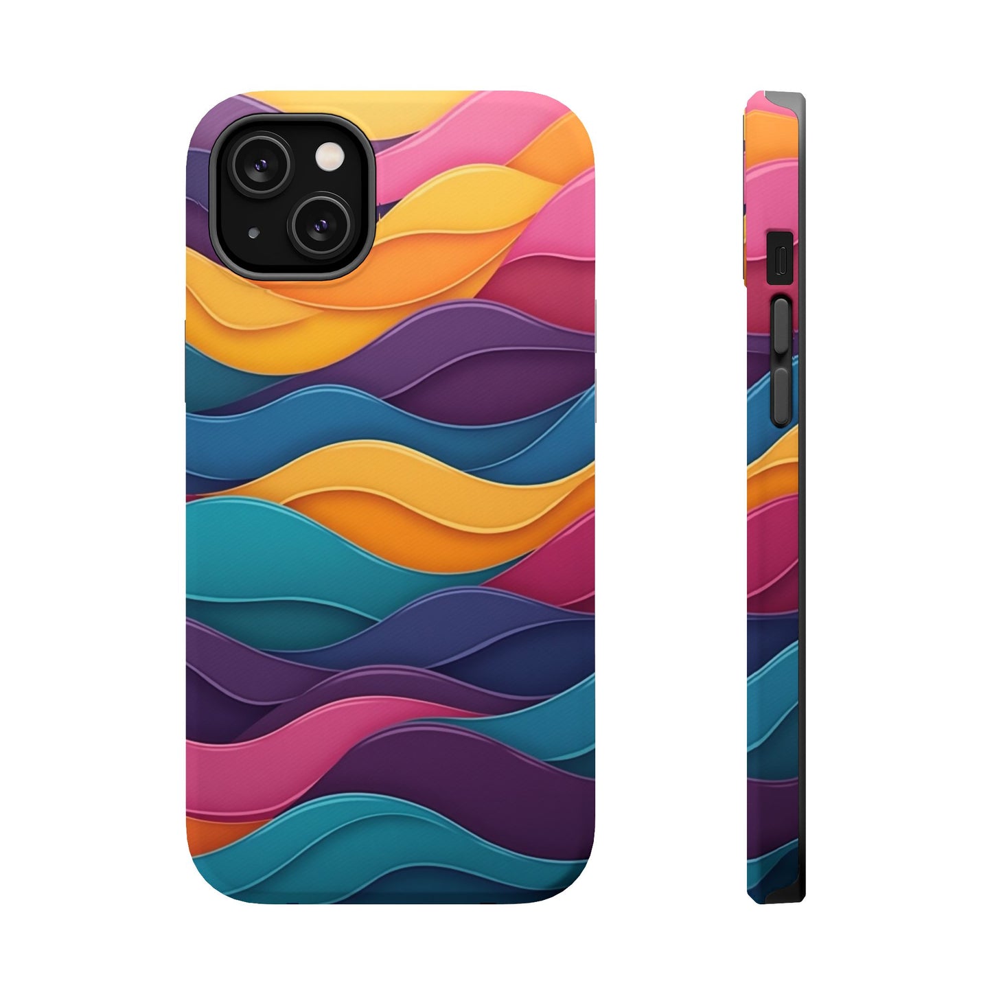 Colorful Wave Phone Case - Aesthetic iPhone Case, Bright Gift Idea, Trendy Summer Accessory