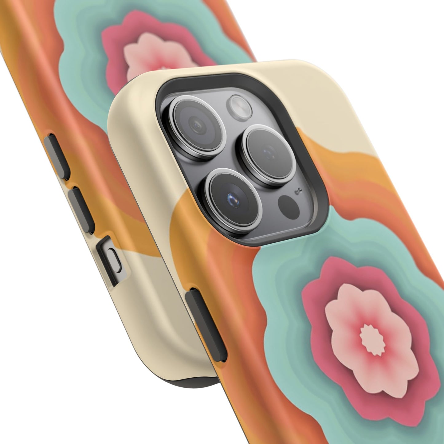 Retro Flower Phone Case - 70s Aesthetic iPhone Case, Vintage Gift Idea, Layered Floral Design