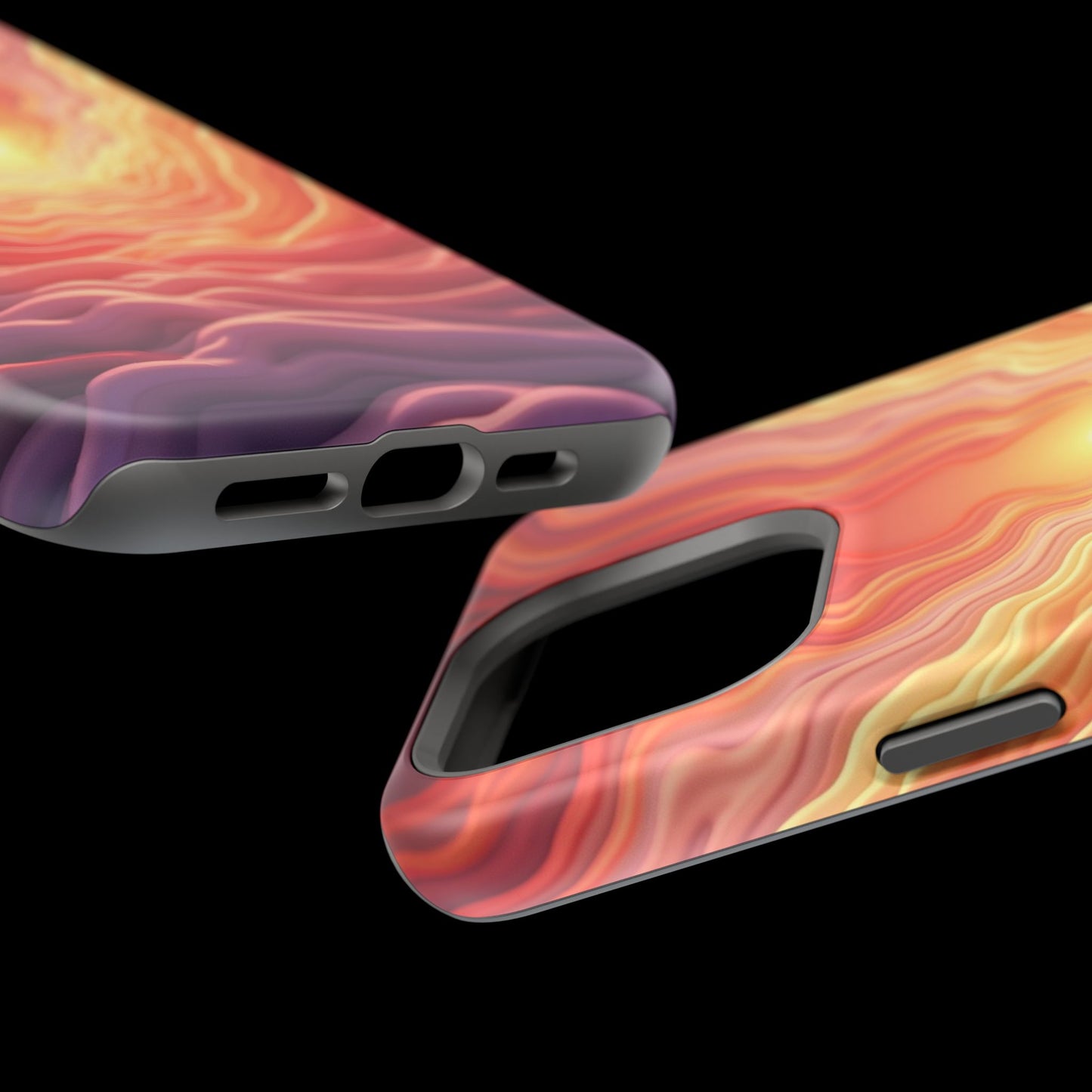 Golden Glow iPhone Case - Sunset Landscape Design, Aesthetic Gift Idea