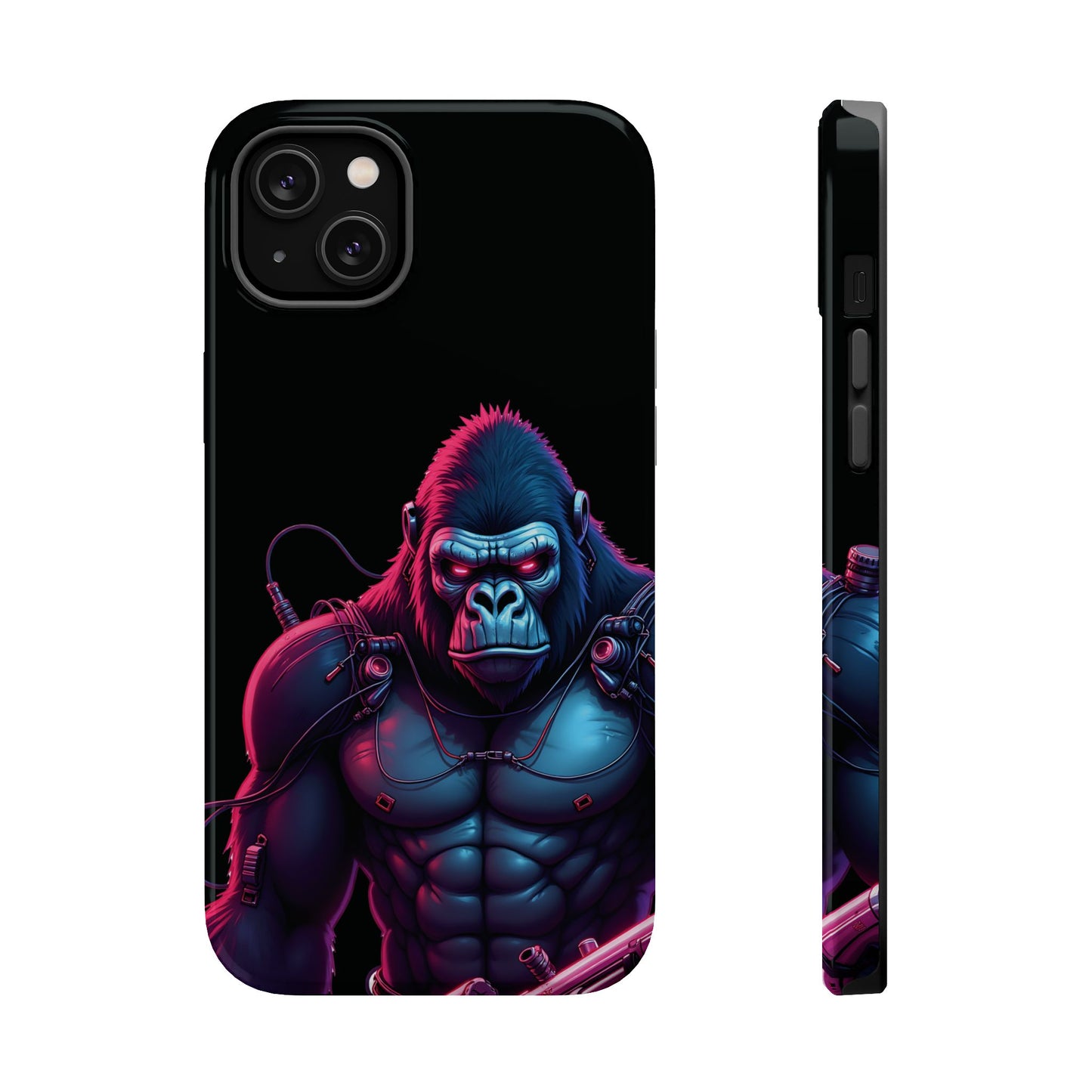 Cyber Primal Phone Case – Neon Power, Gorilla Strength