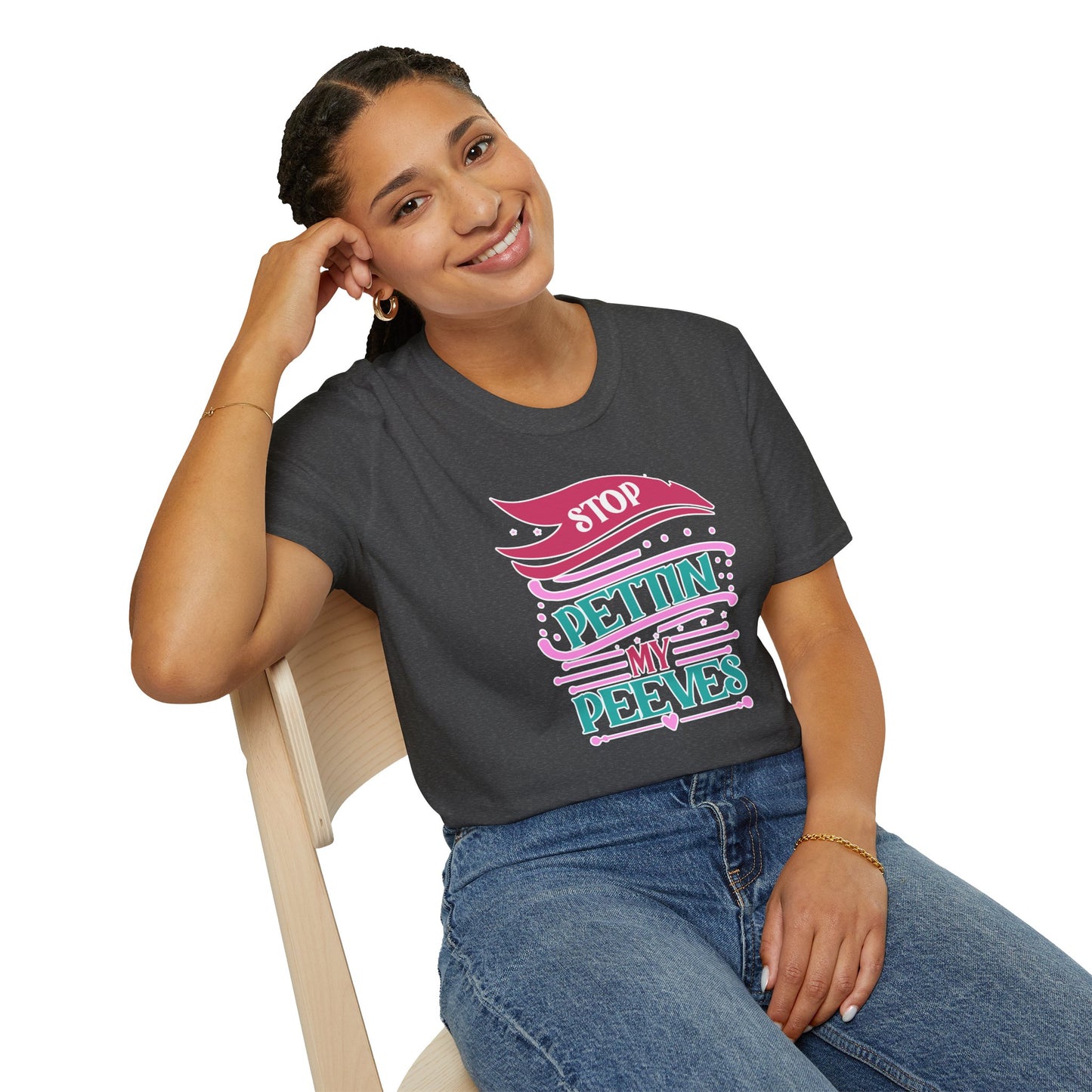 "Stop Pettin’ My Peeves" Funny Sassy T-Shirt – Ironic Petting-Proof Graphic Tee for the Overwhelmed & Underappreciated