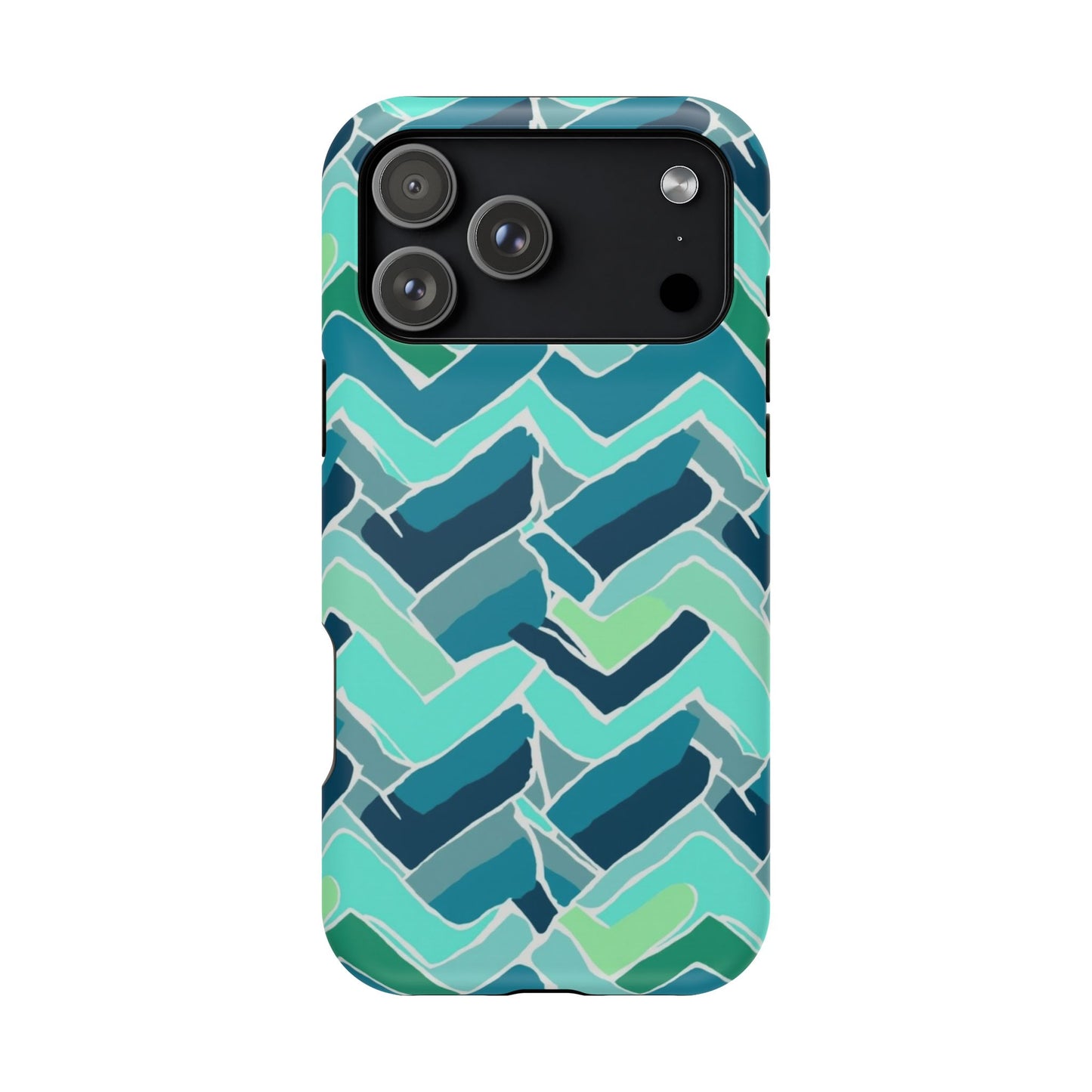 Watercolor Chevron Phone Case β Aesthetic Soft Pastel Phone Cover for iPhone | Unique Artistic Design with Floral Accents