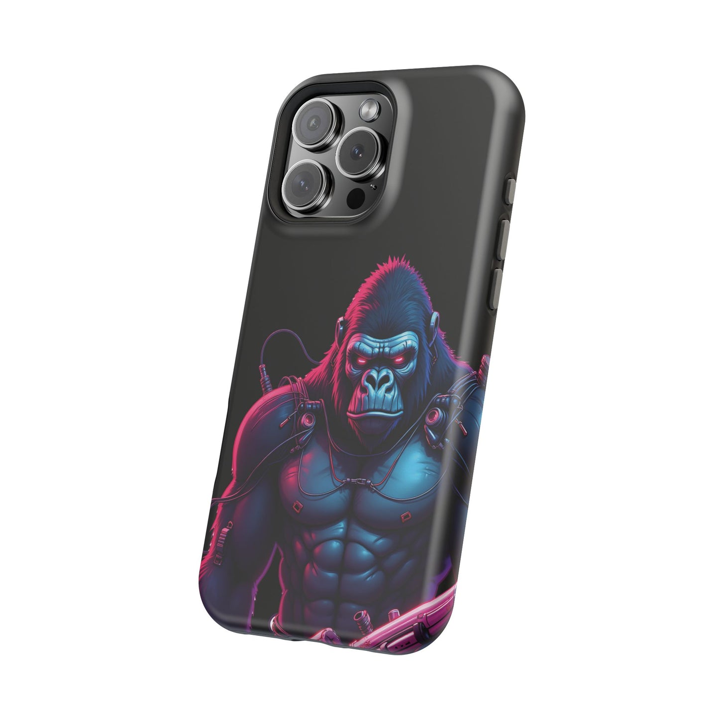 Cyber Primal Phone Case – Neon Power, Gorilla Strength