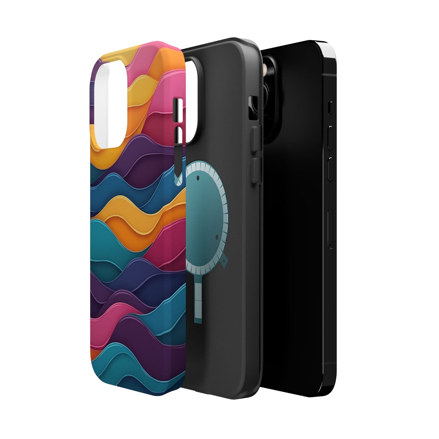 Colorful Wave Phone Case - Aesthetic iPhone Case, Bright Gift Idea, Trendy Summer Accessory