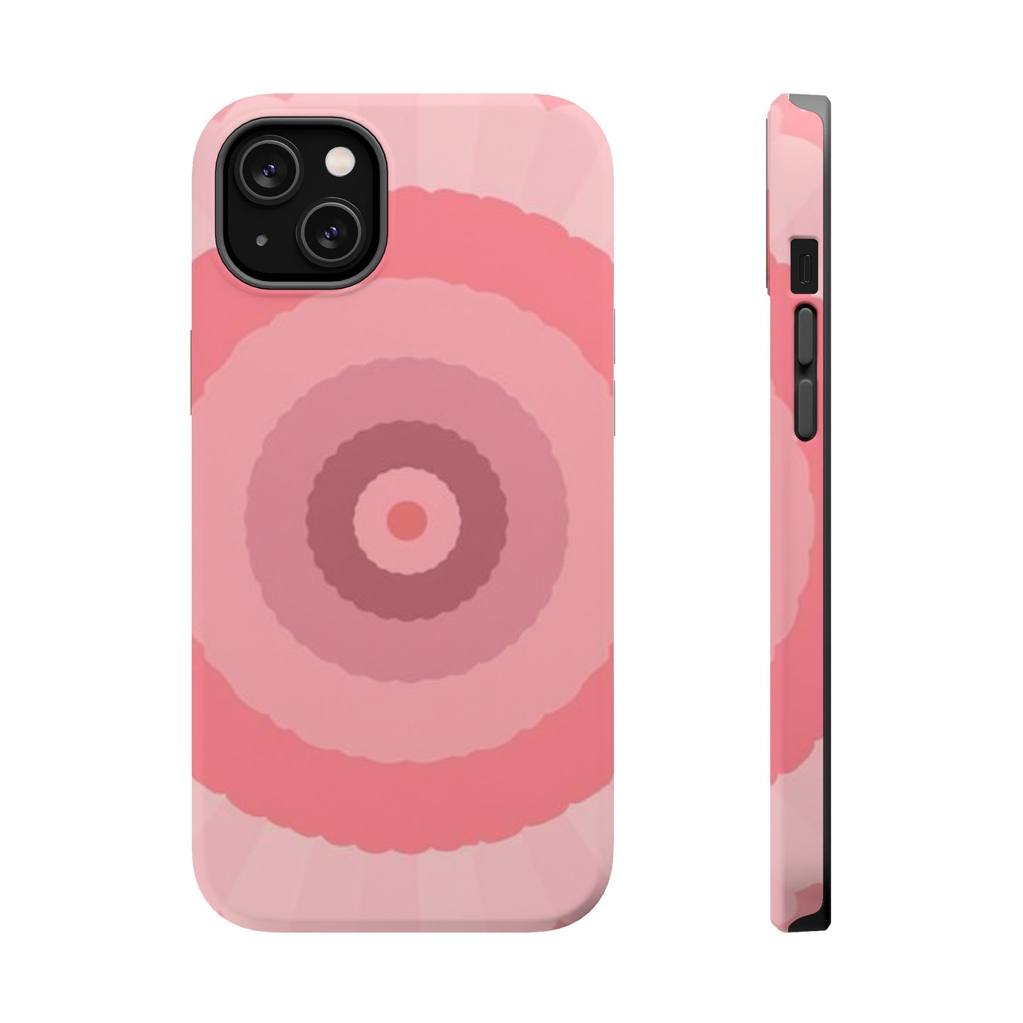 Retro Pink iPhone Case - 70s Aesthetic Wave Design - Cute Y2K Accessory