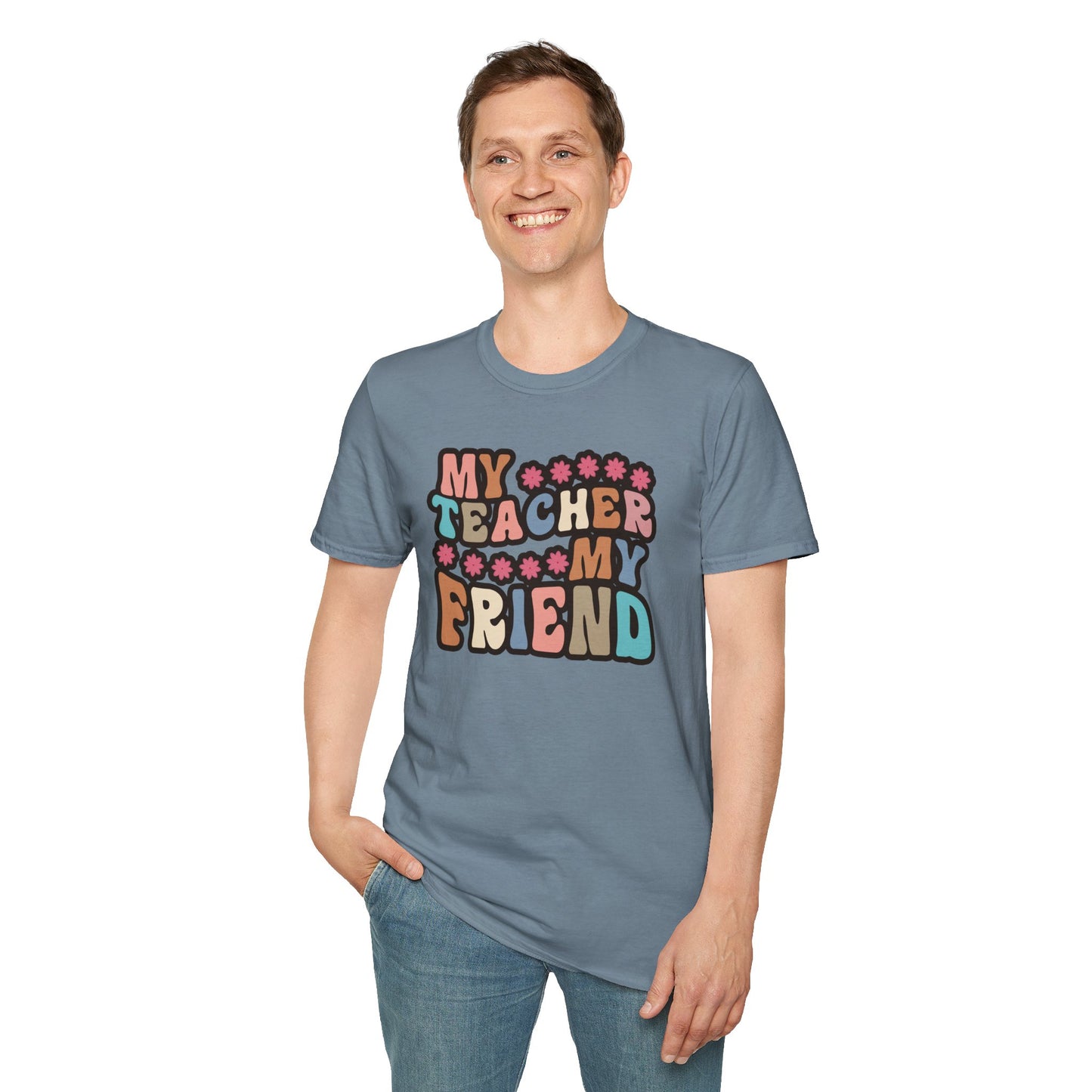 Retro Teacher Gift - My Teacher My Friend Tee, Vintage Style Educator Shirt, Thank You Gift for Teachers, End of School Year Present