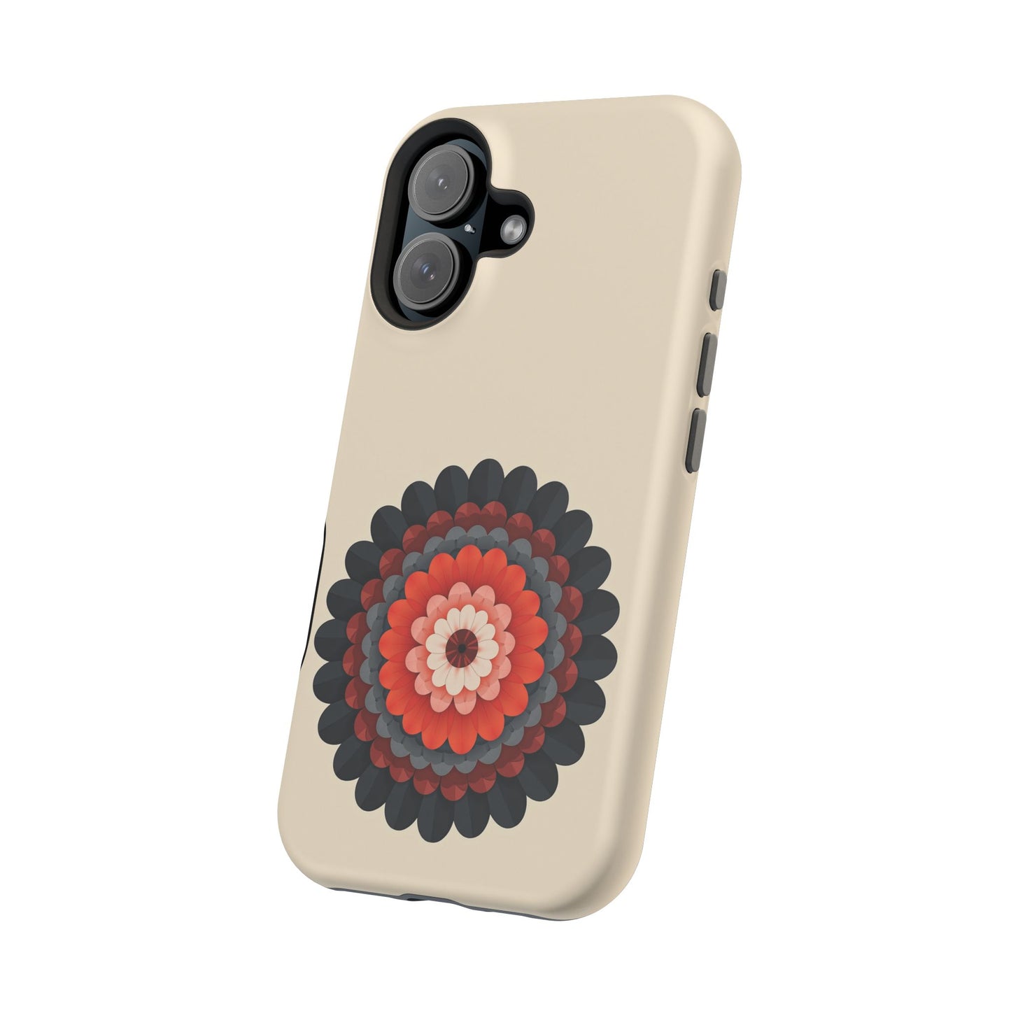 Red & Black Mandala iPhone Case - Bohemian Flower Design, Aesthetic Gift Idea