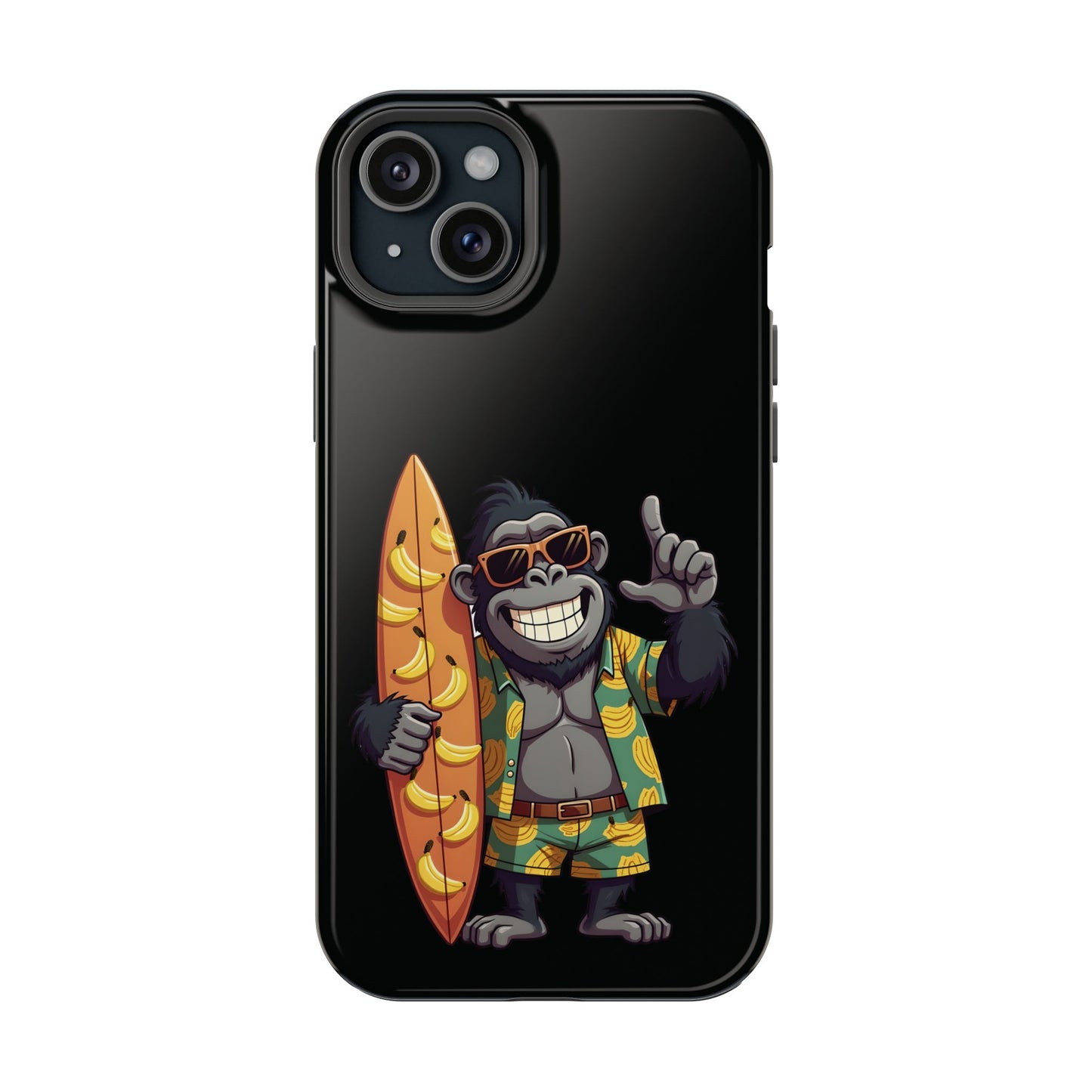 Banana Vibes Surf Gorilla Phone Case β Tropical Chill Meets Jungle Fun