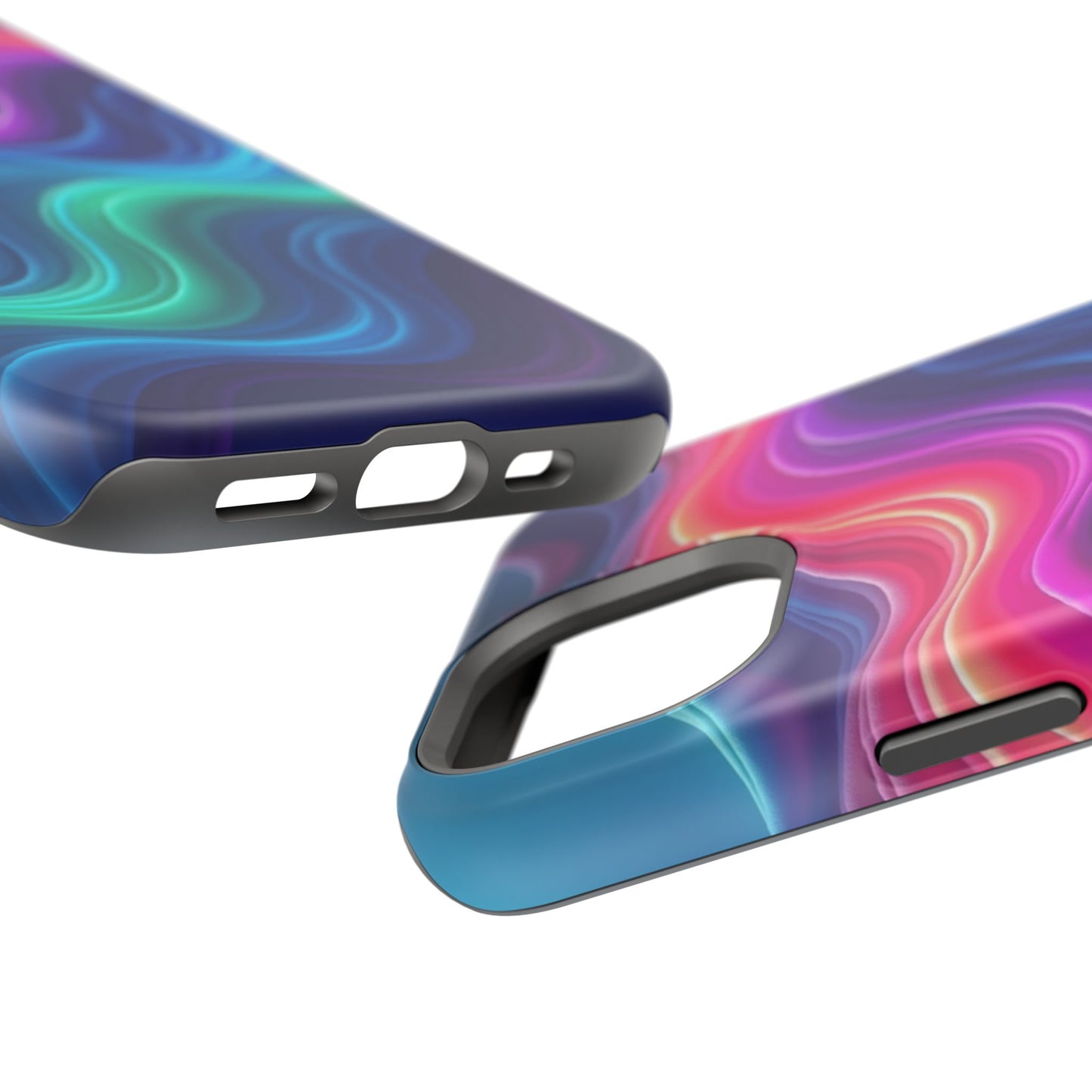 Neon Wave Phone Case - Aesthetic Glowing Design | iPhone 14-17 Cases | Trendy Gifts for Her, Rave Accessory