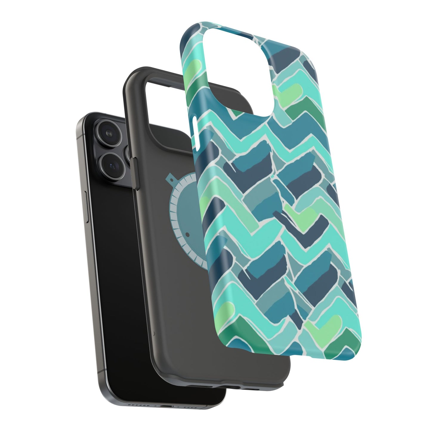 Watercolor Chevron Phone Case β Aesthetic Soft Pastel Phone Cover for iPhone | Unique Artistic Design with Floral Accents