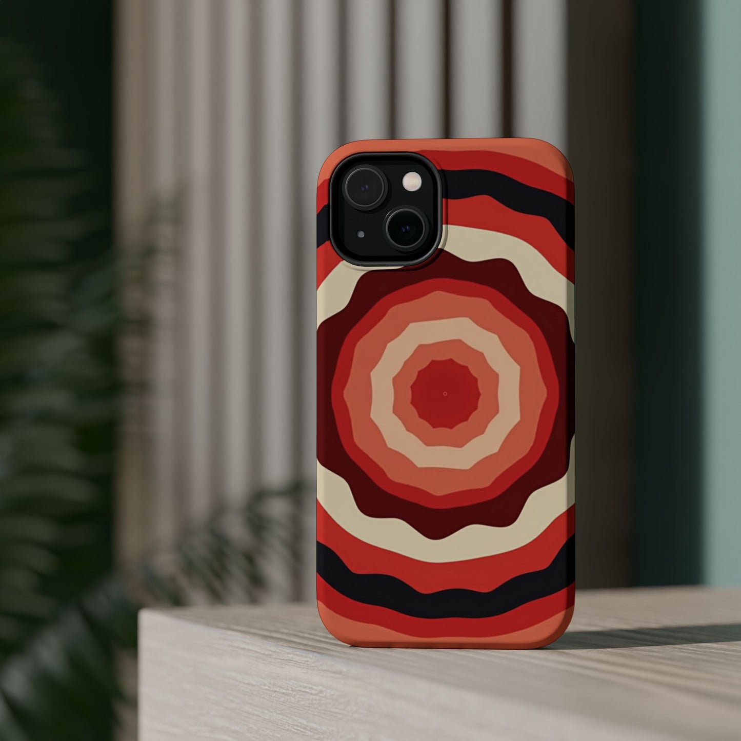 Retro Sunset iPhone Case - 70s Inspired Floral Design, Aesthetic Gift Idea