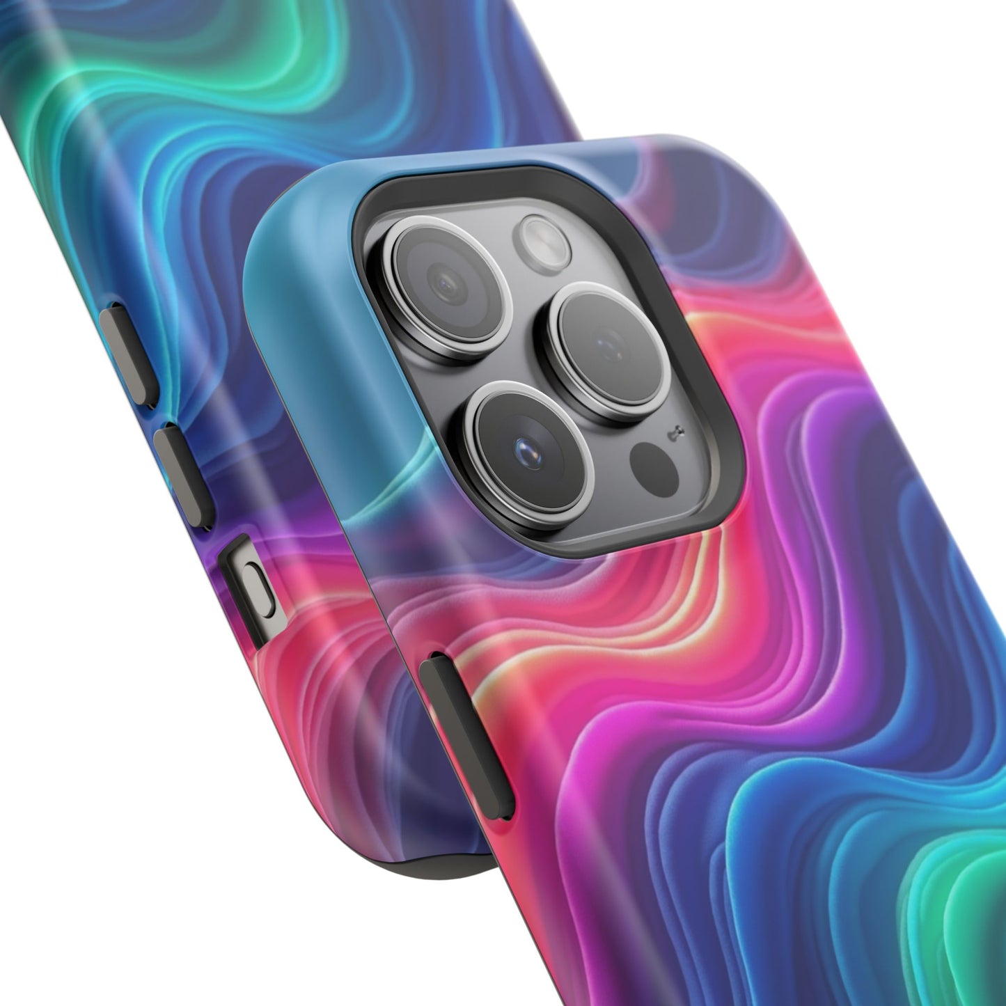 Neon Wave Phone Case - Aesthetic Glowing Design | iPhone 14-17 Cases | Trendy Gifts for Her, Rave Accessory