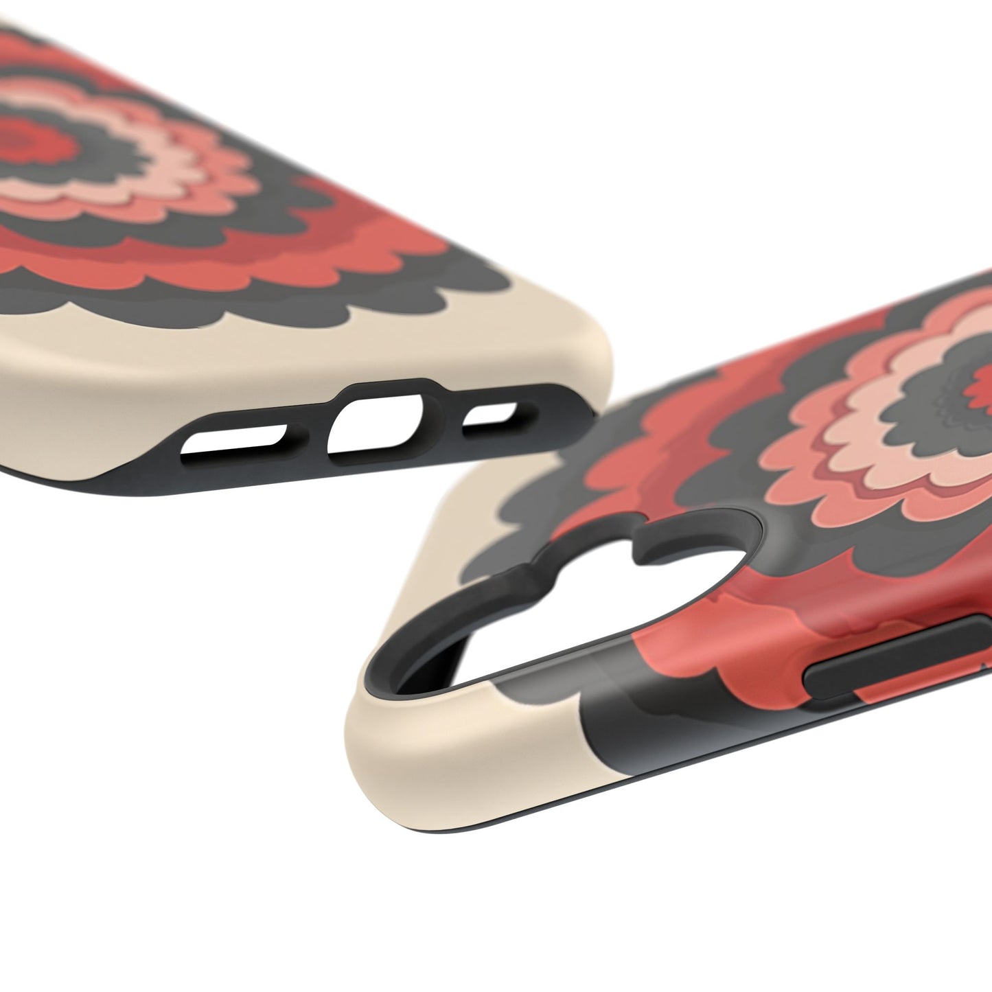 Layered Scallop Bloom iPhone Case - Retro Floral Design, Bold Aesthetic Gift Idea