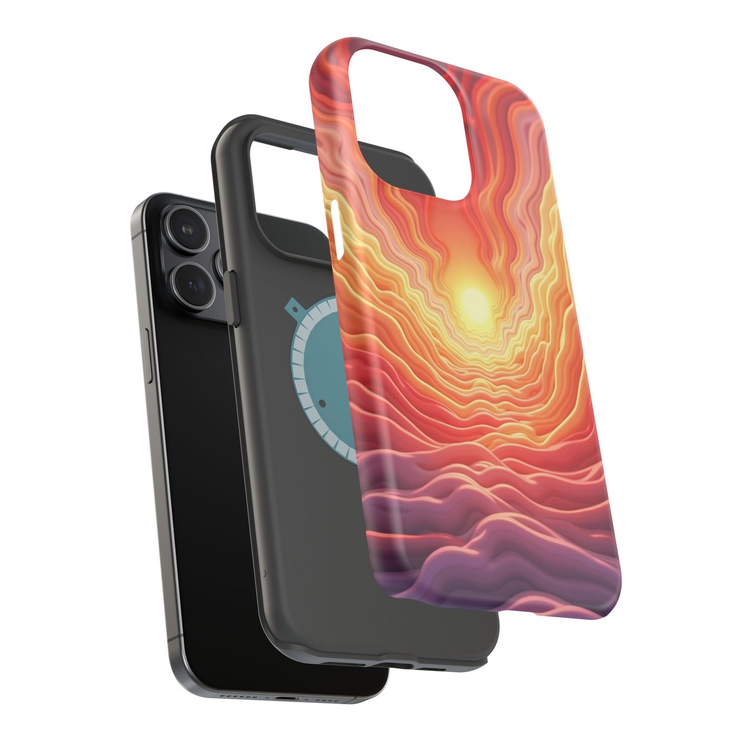 Golden Glow iPhone Case - Sunset Landscape Design, Aesthetic Gift Idea