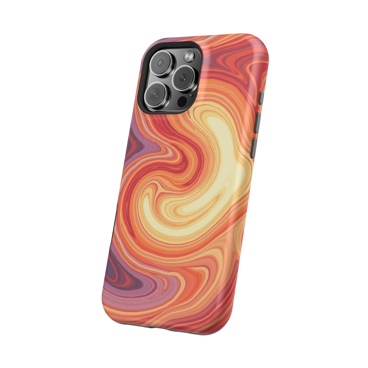 Sunset Phone Case - Orange Aesthetic iPhone Case, Warm Gift Idea, Trendy Swirl Design