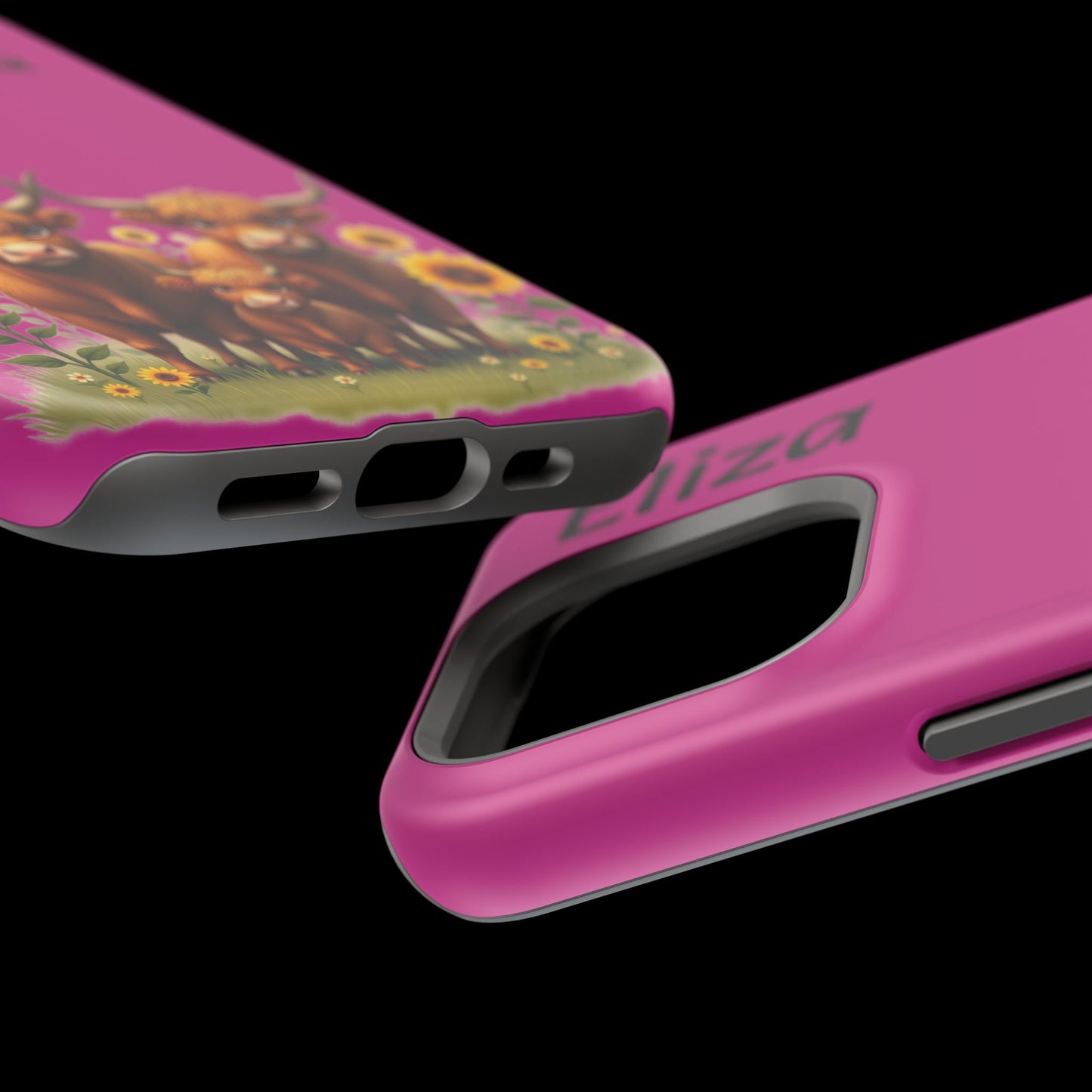 Highland Cow Phone Case - Personalized Custom Name | Cute Farm Animal Gift | iPhone Cases for Women & Girls