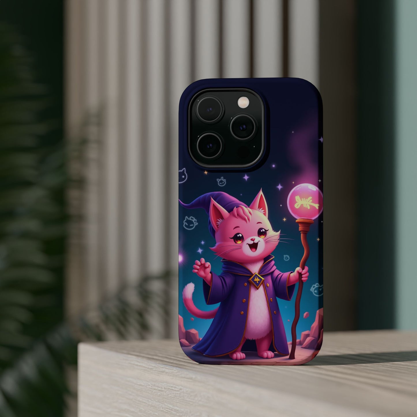 Magical Cat Sorcerer iPhone Case - Cute Fantasy Gift for Cat Lovers