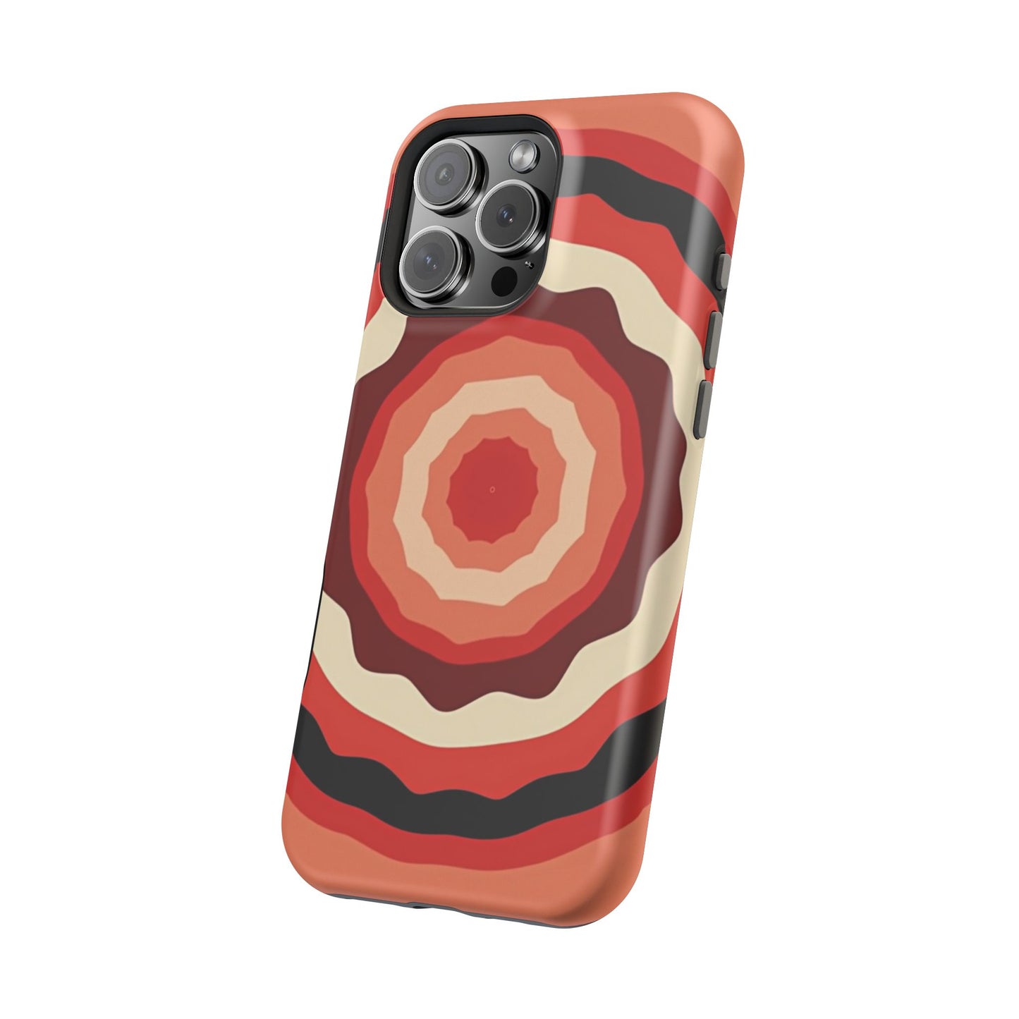 Retro Sunset iPhone Case - 70s Inspired Floral Design, Aesthetic Gift Idea