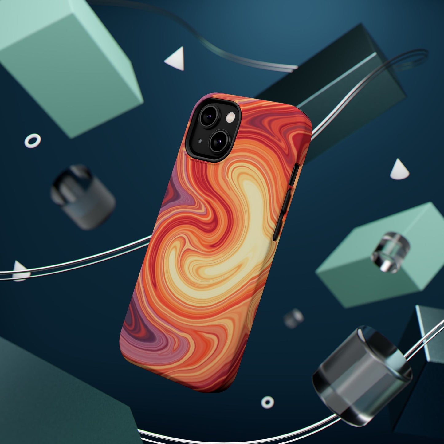 Sunset Phone Case - Orange Aesthetic iPhone Case, Warm Gift Idea, Trendy Swirl Design