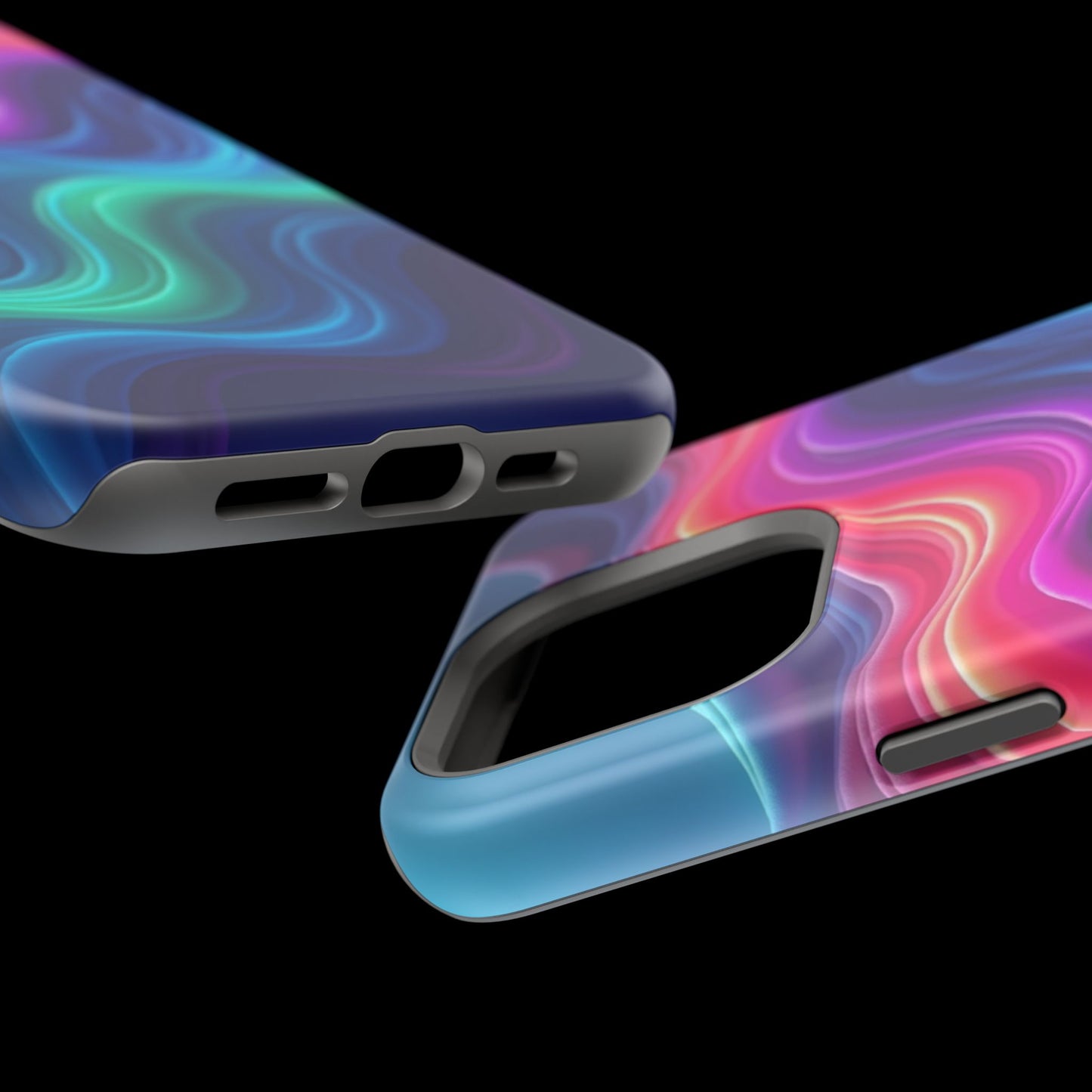 Neon Wave Phone Case - Aesthetic Glowing Design | iPhone 14-17 Cases | Trendy Gifts for Her, Rave Accessory