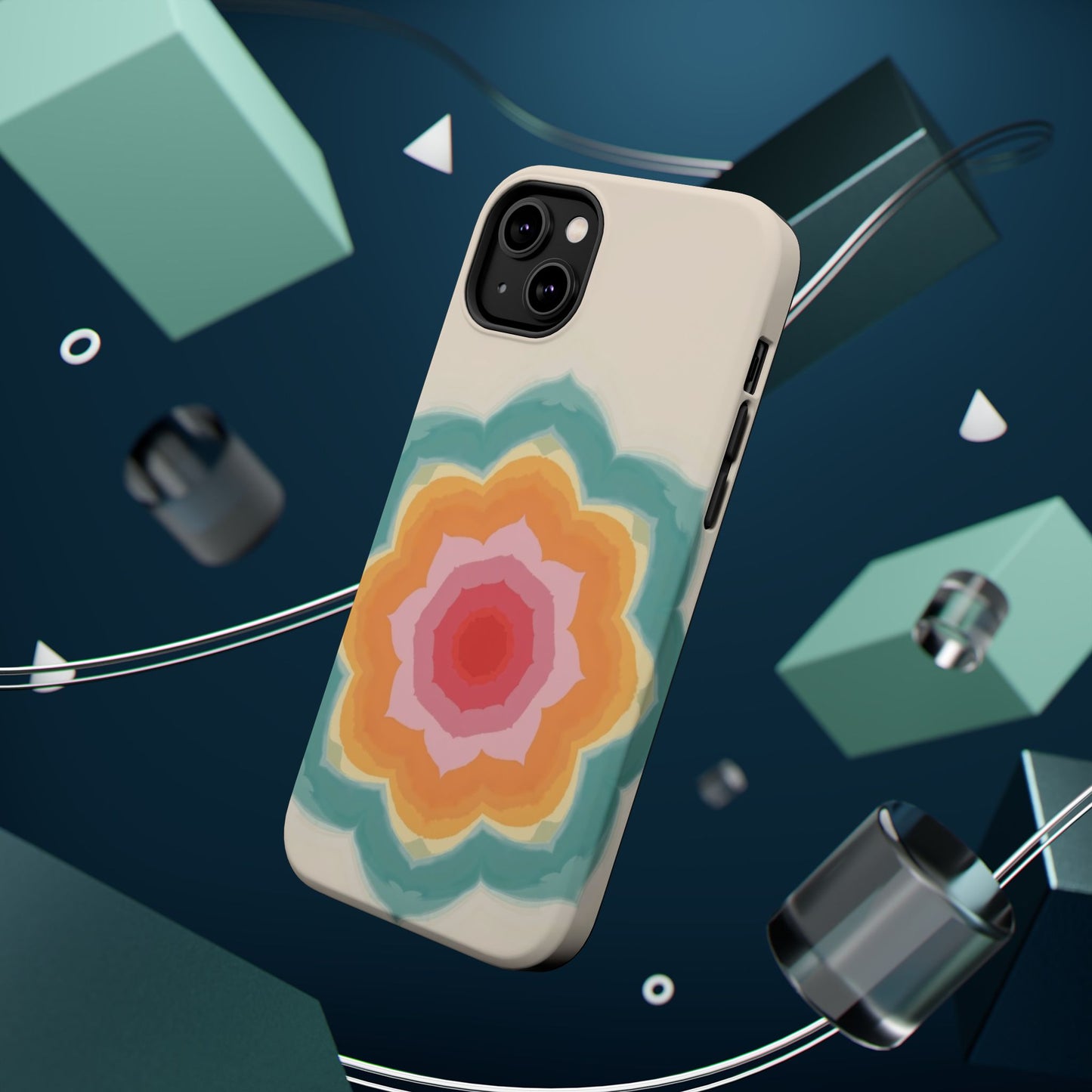 Floral Bloom iPhone Case - Retro Flower Power Design, Aesthetic Gift Idea