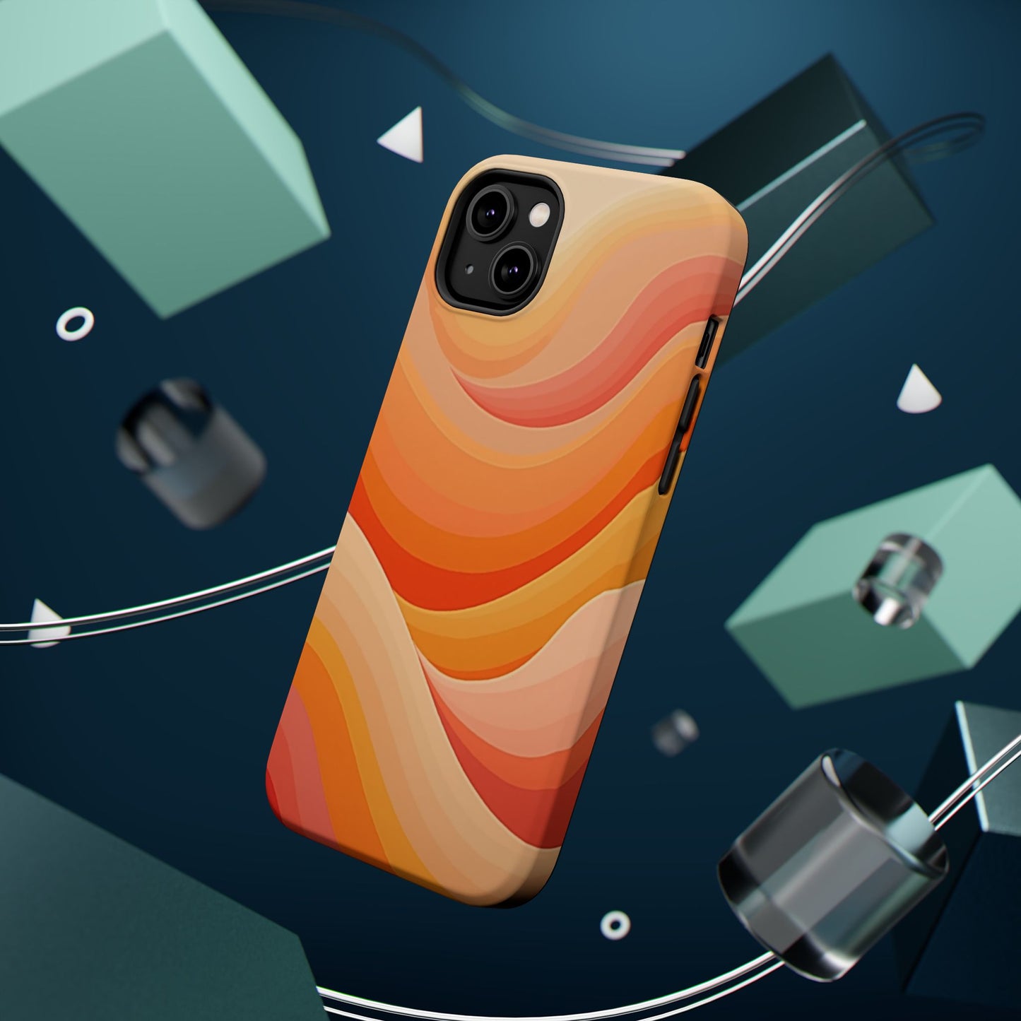 Retro Wave Phone Case - 70s Inspired Aesthetic | Orange Gradient iPhone Case | Gifts for Her | Vintage Style Sun Design