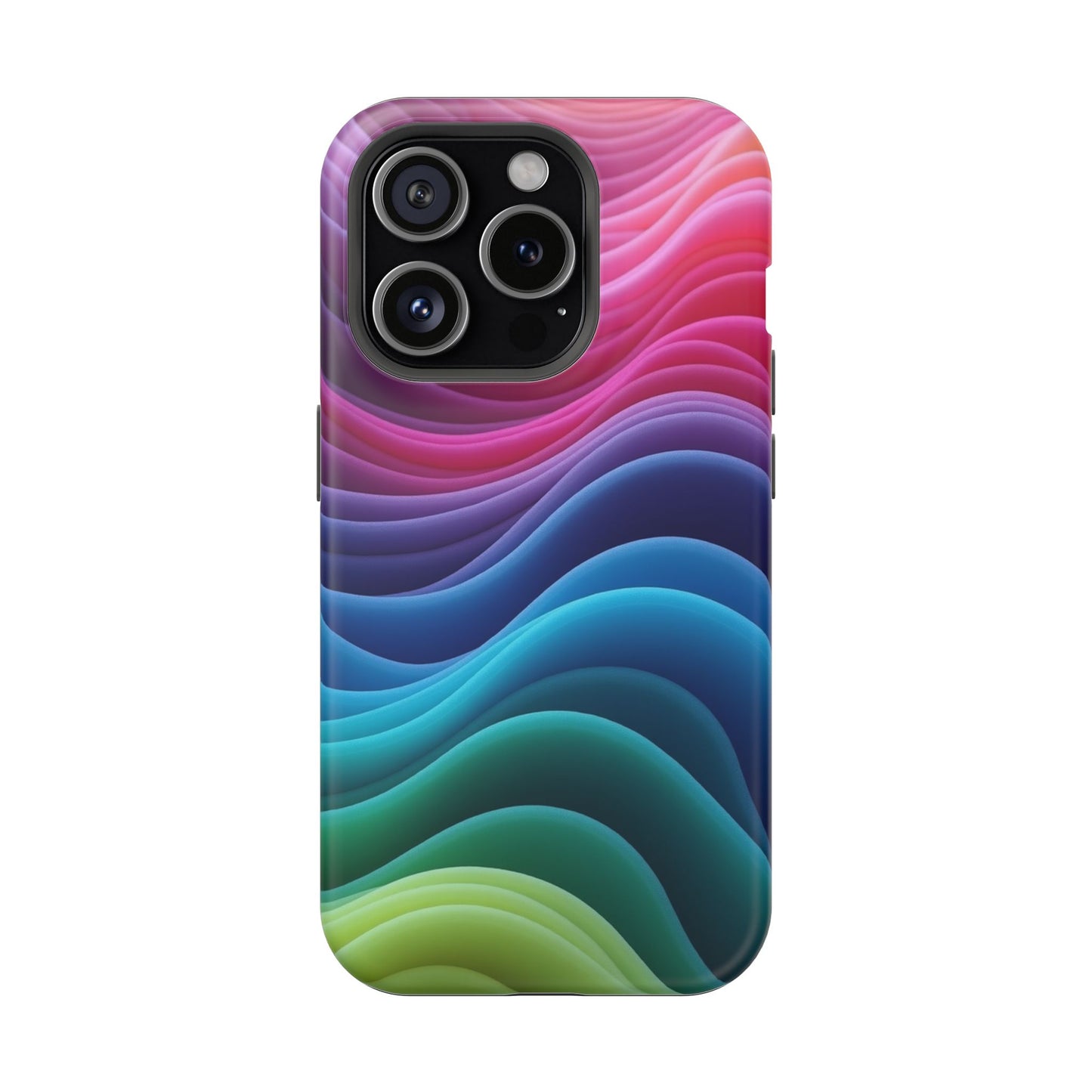 Colorful Wave Phone Case - Aesthetic iPhone Case | Rainbow Ripple Design | Trendy Gifts for Her | Unique Art Print