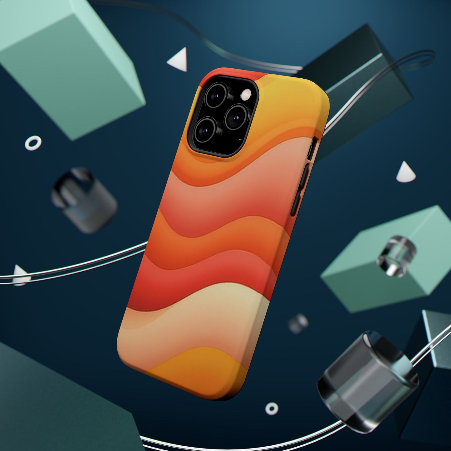 Sunset Waves Phone Case - Aesthetic Orange & Yellow Gift | Retro Summer Vibes Cases
