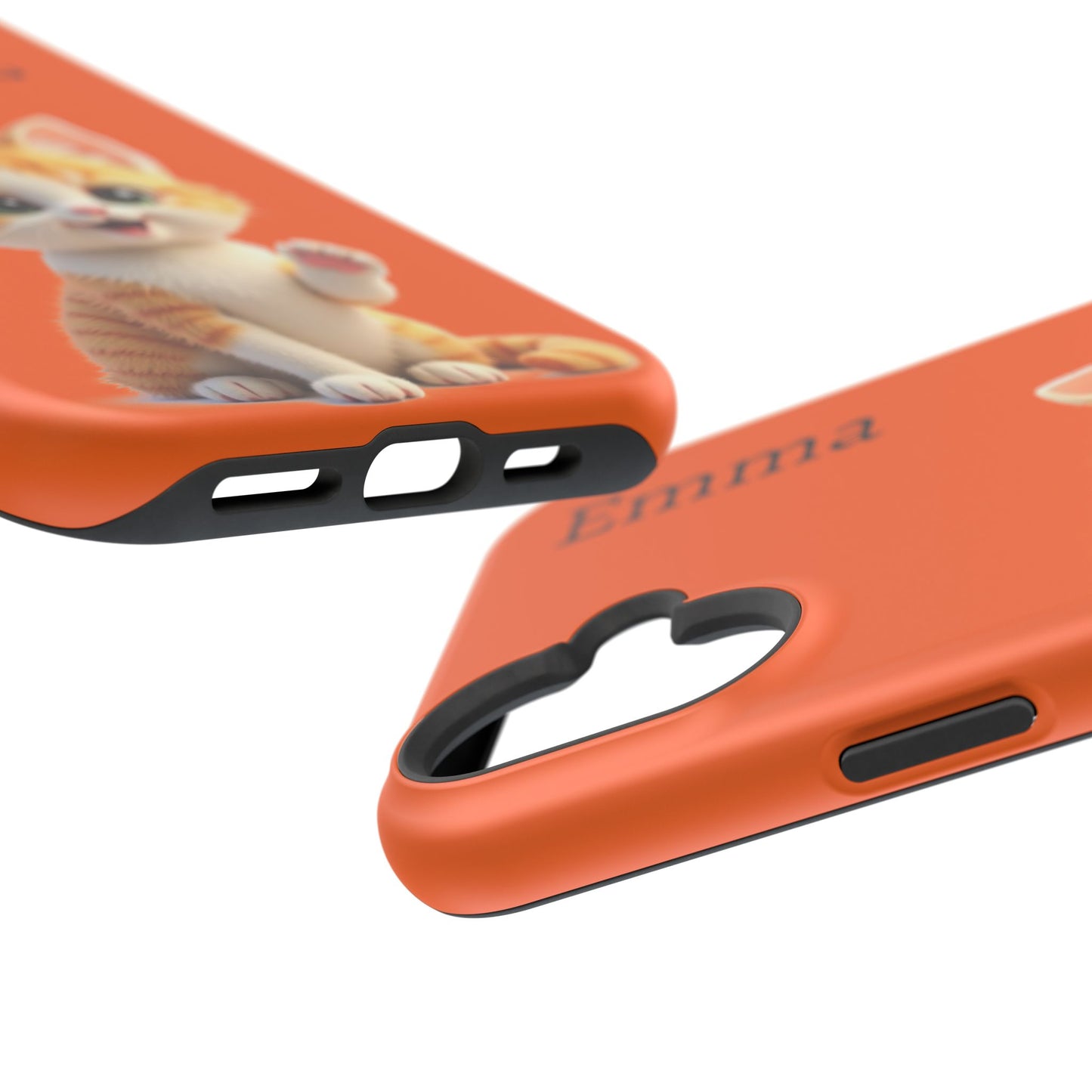 Personalized Orange Tabby Cat Phone Case - Custom Name Gift for Cat Lovers | Kawaii Kitten Cases for Girls & Women
