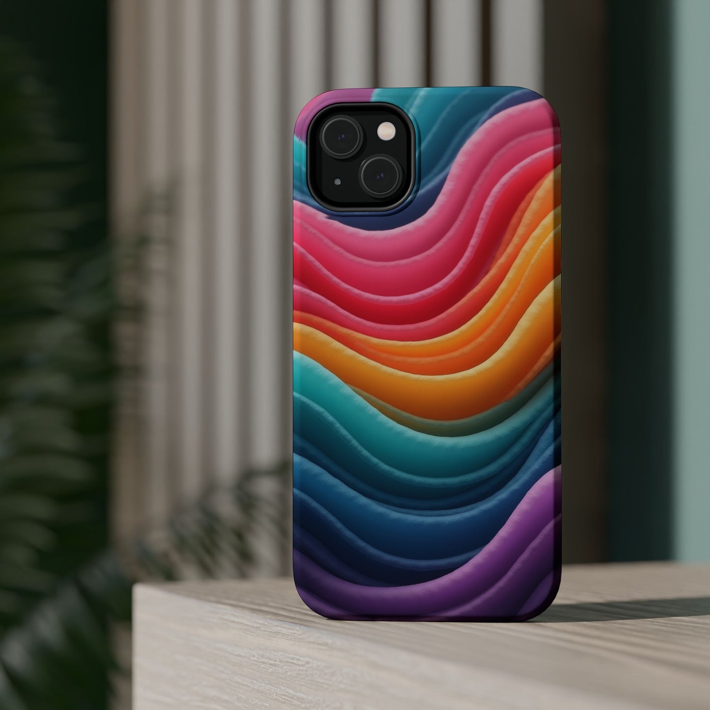Colorful Wave Phone Case - Aesthetic iPhone Case, Pride Gift Idea, Trendy Summer Accessory