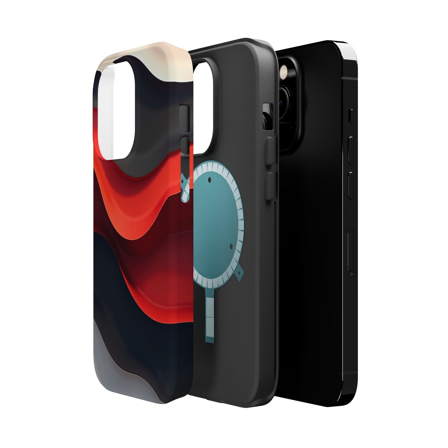 Red Wave Phone Case - Abstract Aesthetic iPhone Case | Modern Art Design | Gifts for Her | Dramatic Crimson Style
