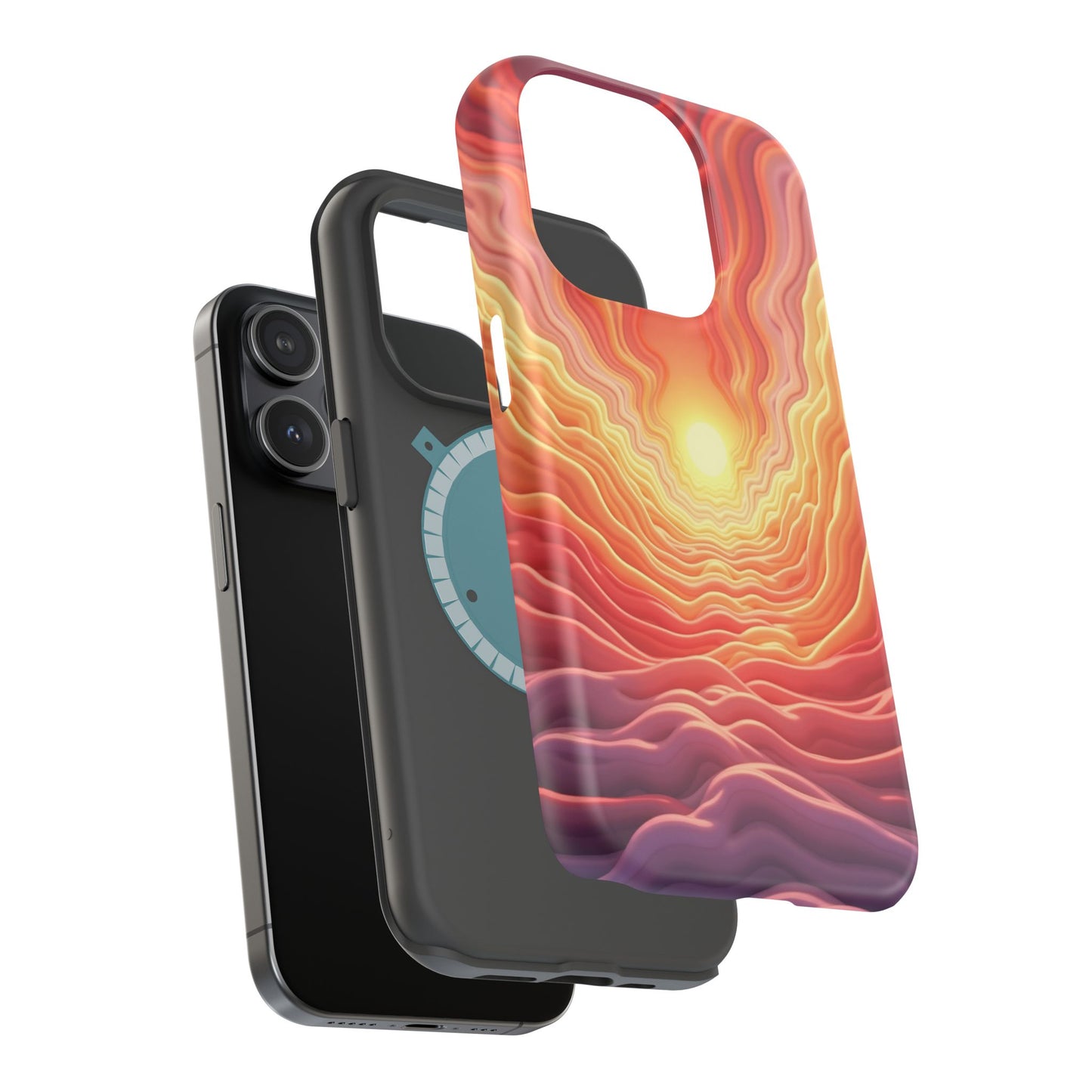 Golden Glow iPhone Case - Sunset Landscape Design, Aesthetic Gift Idea