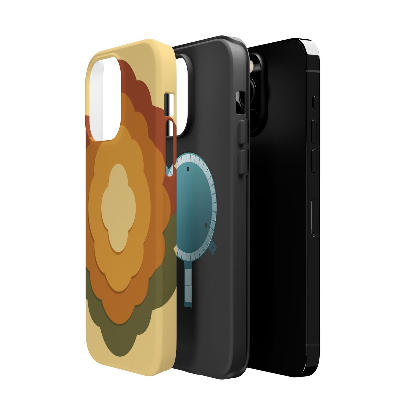 Retro Layered Bloom iPhone Case - 70s Flower Power Design, Vintage Aesthetic Gift Idea