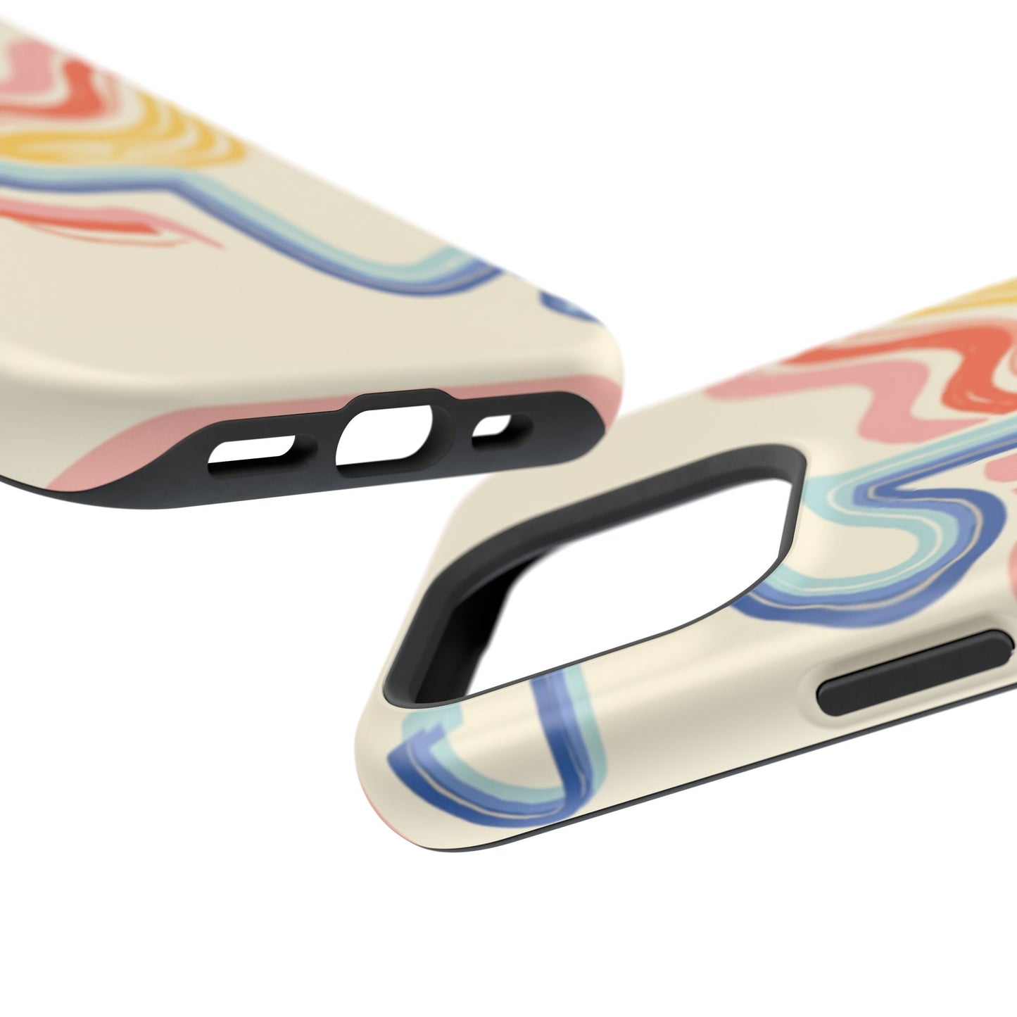 Retro Wave iPhone Case - Aesthetic Streamline Design, Trendy Gift Idea
