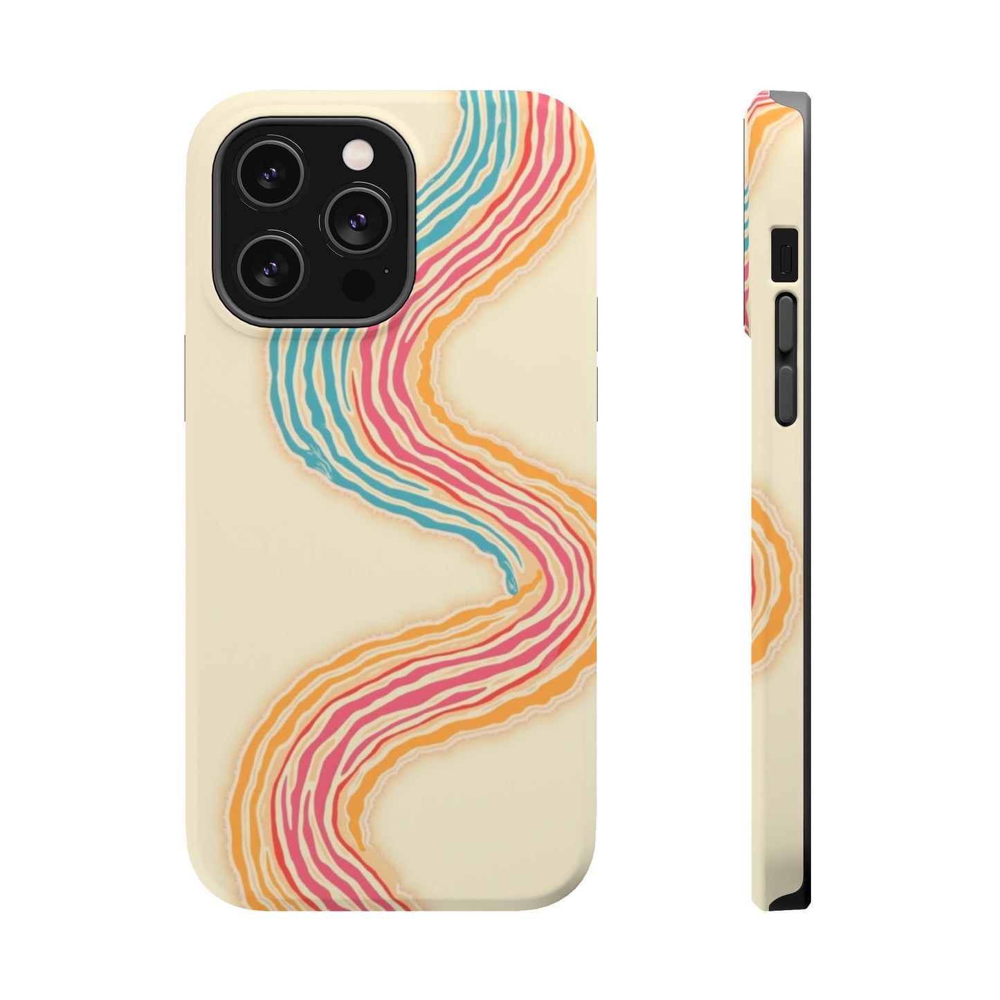 Abstract Flow Phone Case - Pastel Streamline Design
