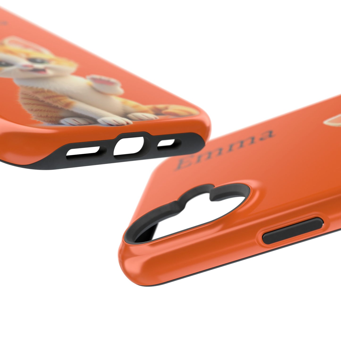 Personalized Orange Tabby Cat Phone Case - Custom Name Gift for Cat Lovers | Kawaii Kitten Cases for Girls & Women