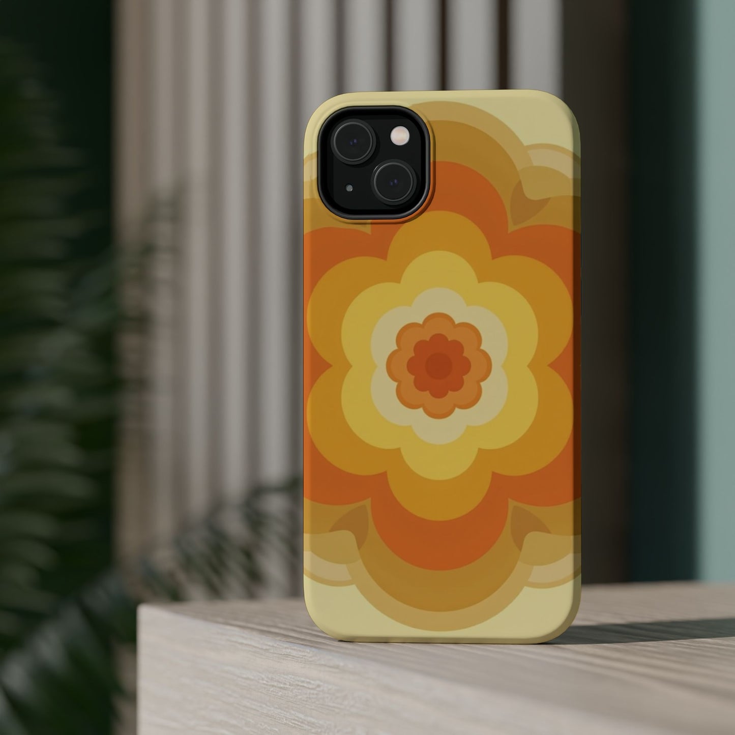 Vintage Floral iPhone Case - 70s Retro Flower Design, Groovy Aesthetic Gift Idea