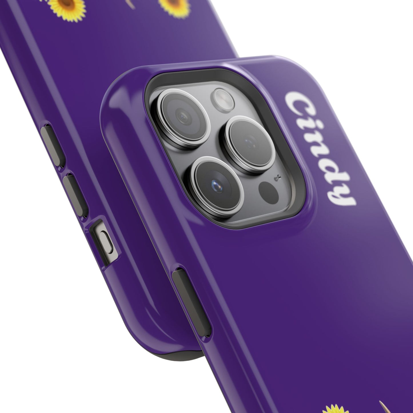 Personalized Purple Highland Cow Phone Case - Custom Name Farm Animal Gift | Cute Purple iPhone Cases for Women & Girls
