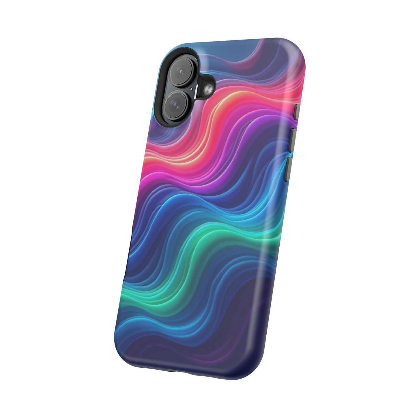 Neon Wave Phone Case - Aesthetic Glowing Design | iPhone 14-17 Cases | Trendy Gifts for Her, Rave Accessory