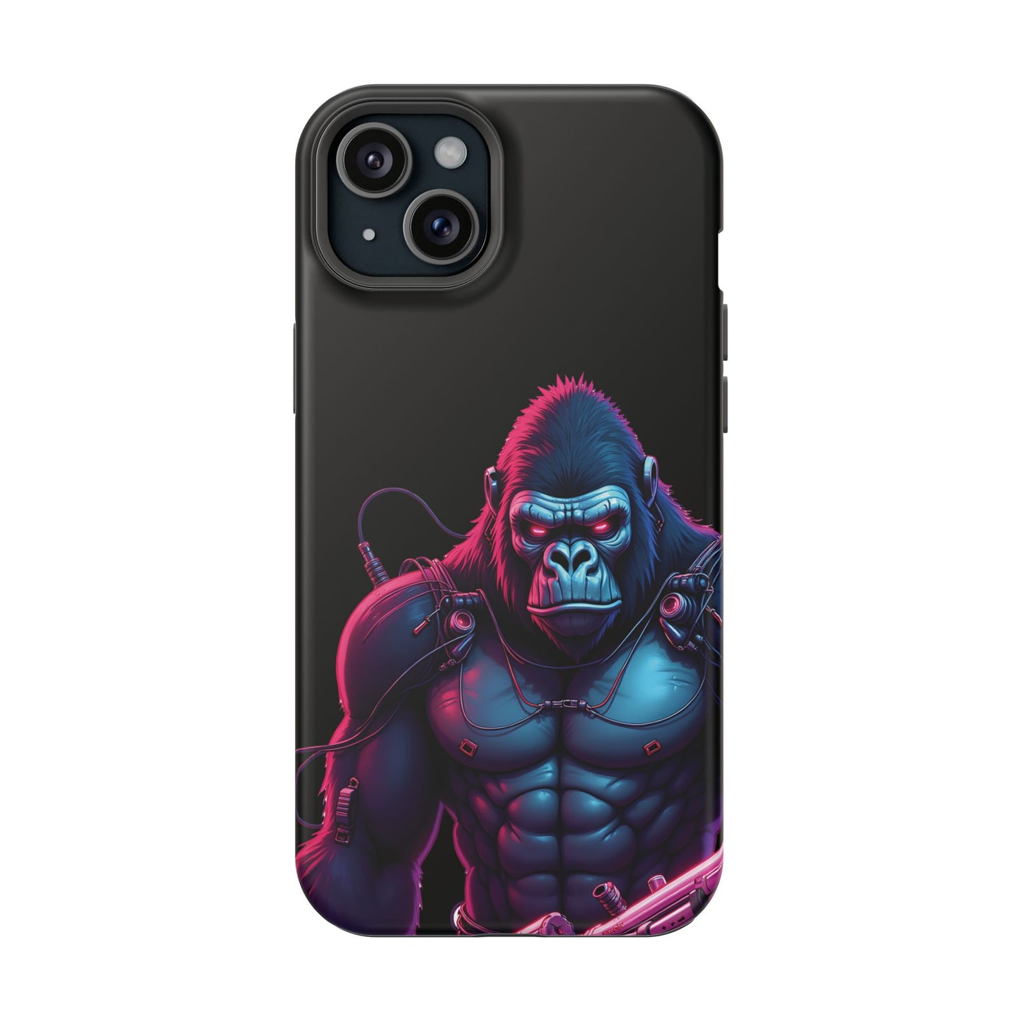 Cyber Primal Phone Case – Neon Power, Gorilla Strength