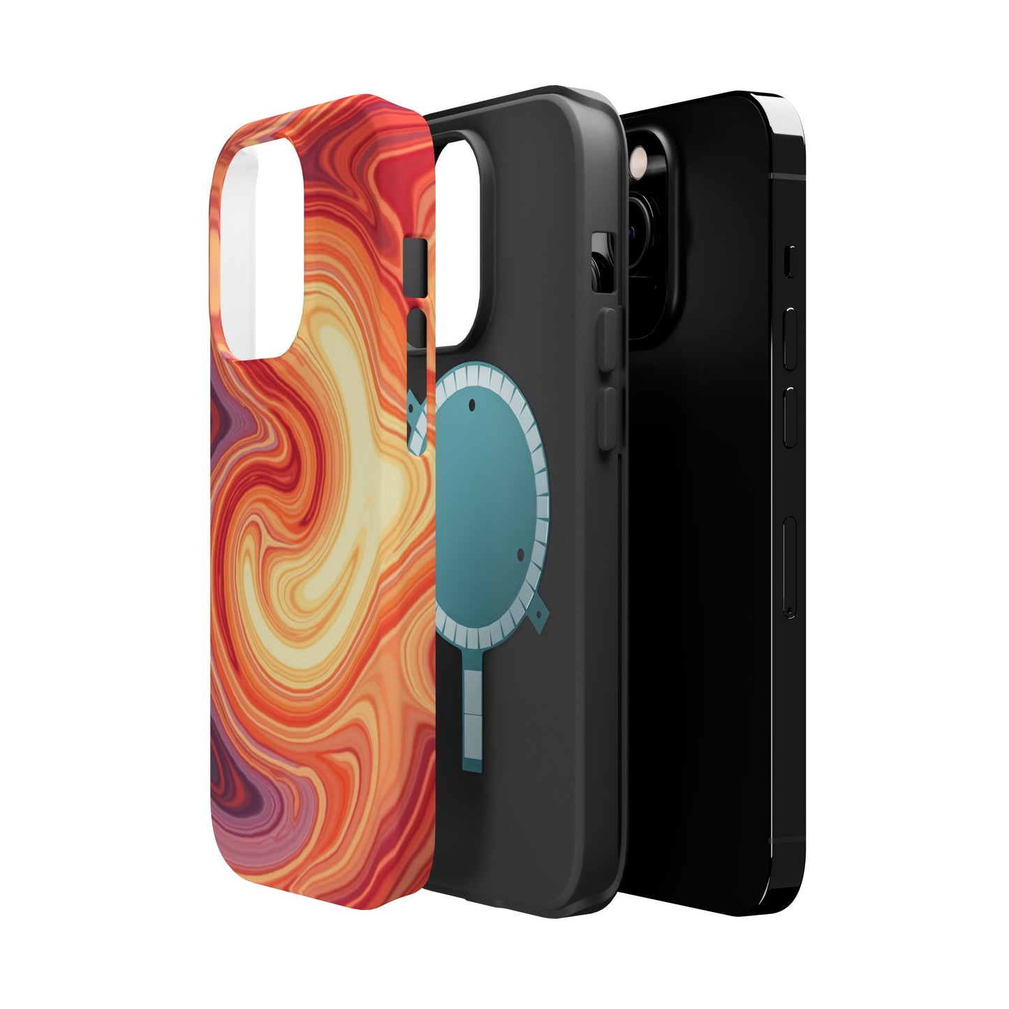 Sunset Phone Case - Orange Aesthetic iPhone Case, Warm Gift Idea, Trendy Swirl Design
