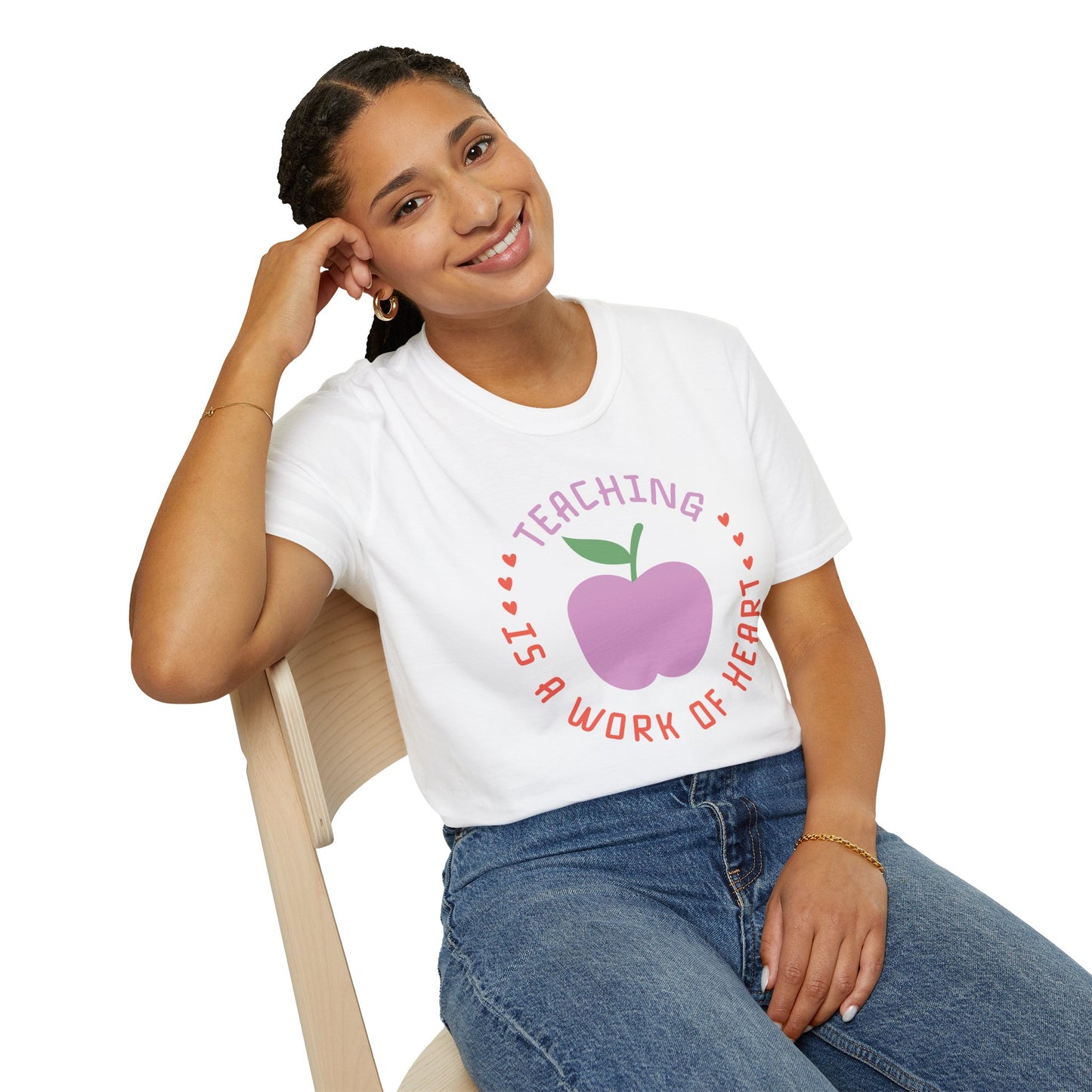 Teacher Appreciation Gift - “Teaching Is A Work Of Heart” Cute Tee, Educator Shirt, Thank You Gift For Teachers 🍎