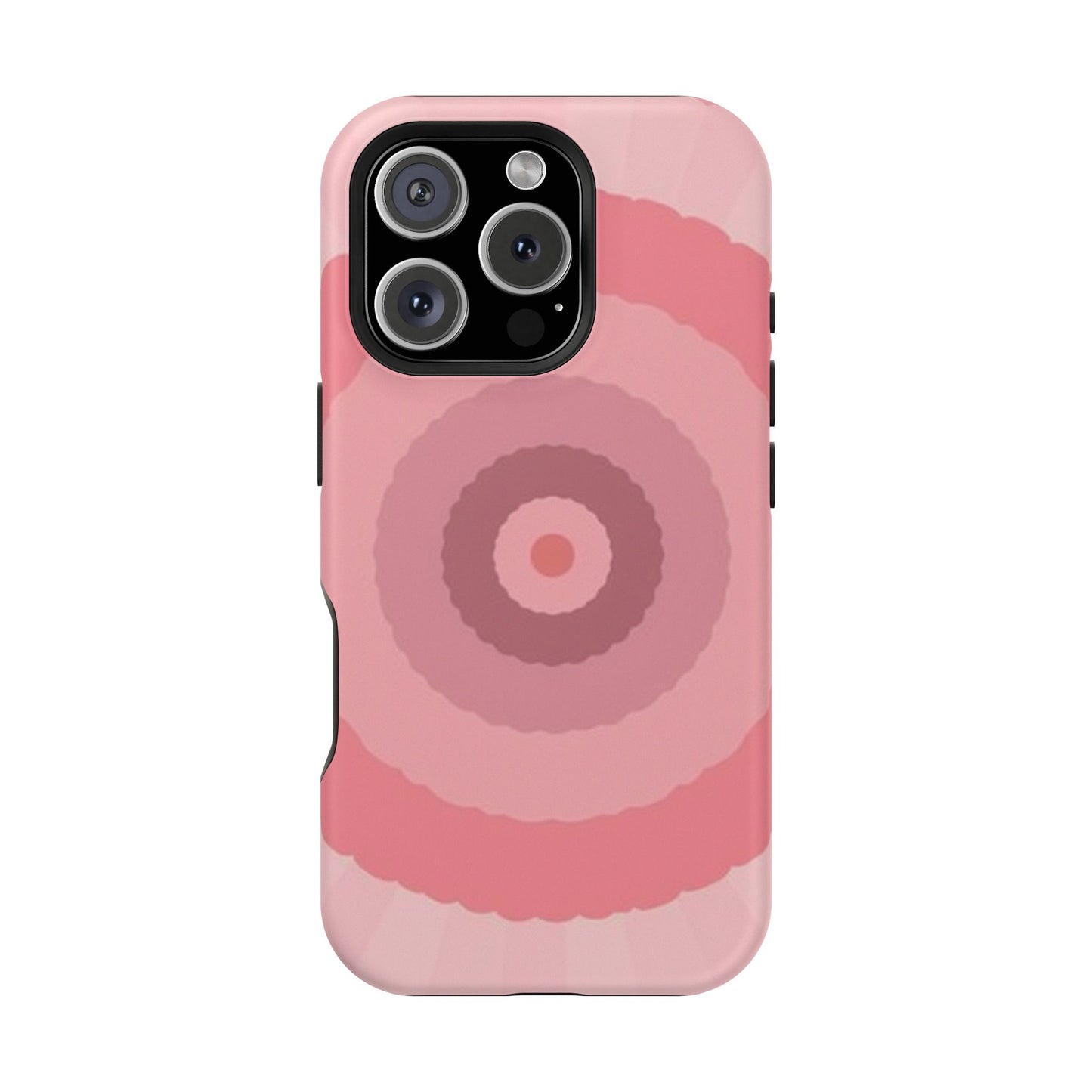 Retro Pink iPhone Case - 70s Aesthetic Wave Design - Cute Y2K Accessory
